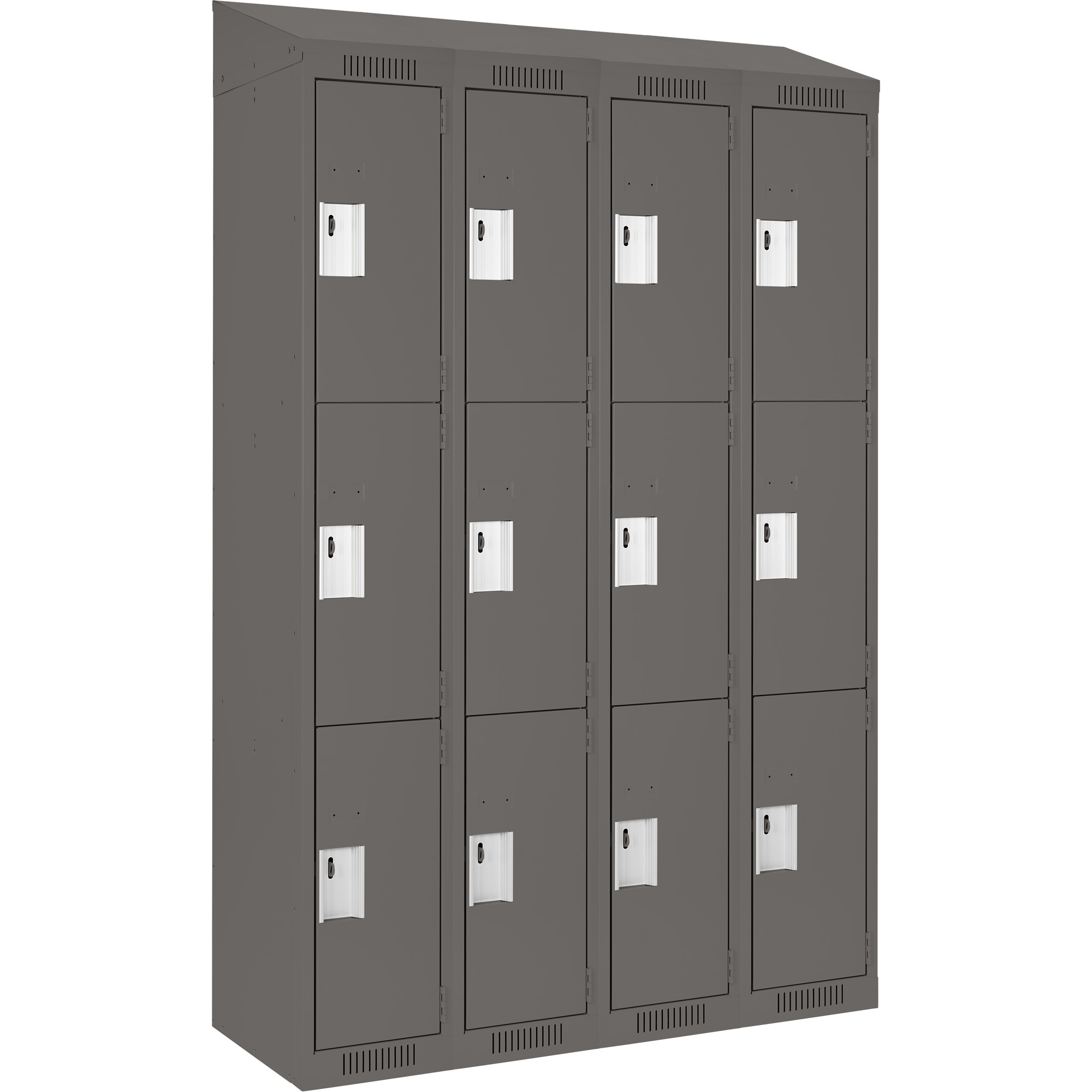 Casiers Clean LineMC, 3 niveaux, Bloc de 4, 48" x 12" x 78", Acier, Charbon, Rivet (assemblé)