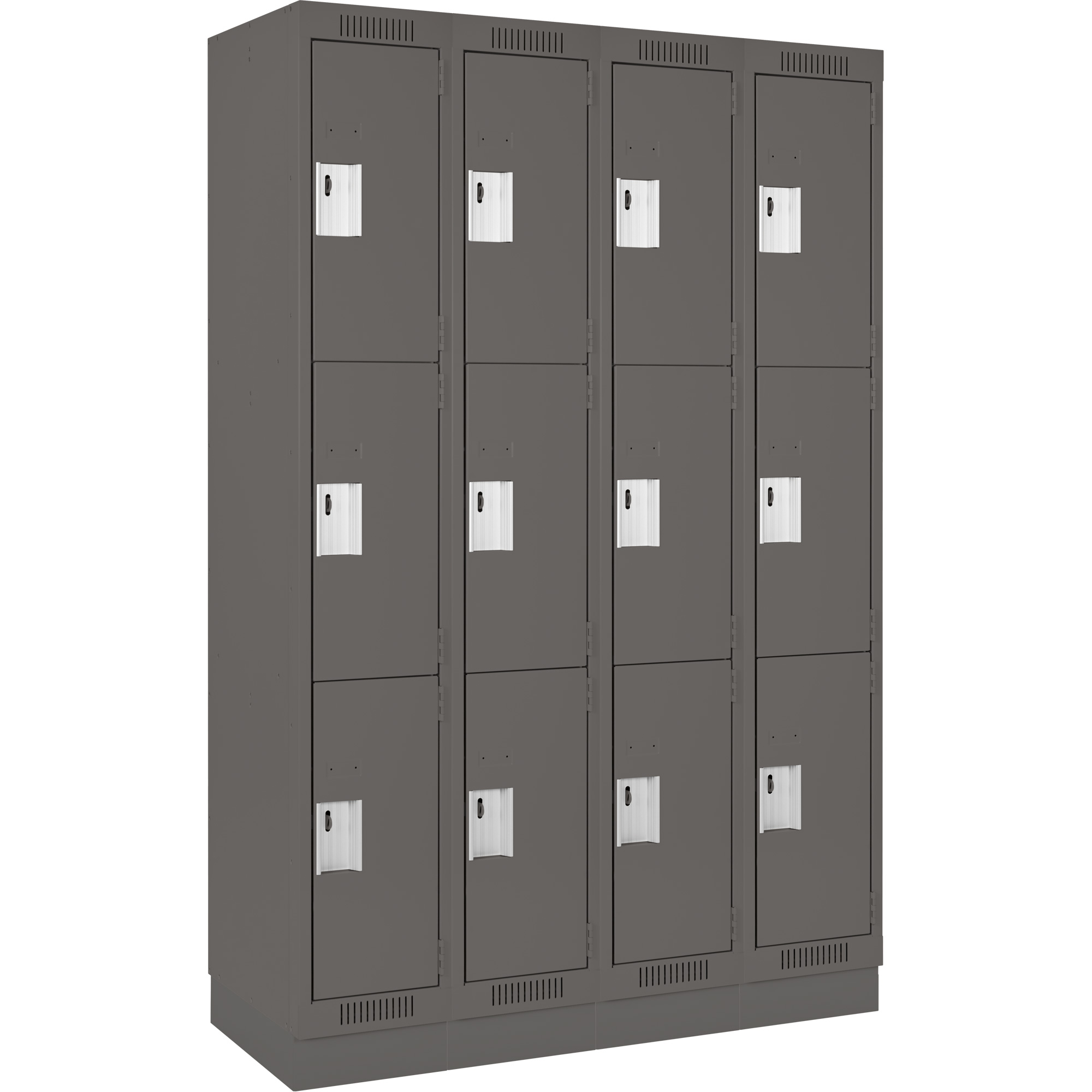 Casiers Clean LineMC, 3 niveaux, Bloc de 4, 48" x 18" x 76", Acier, Charbon, Rivet (assemblé)