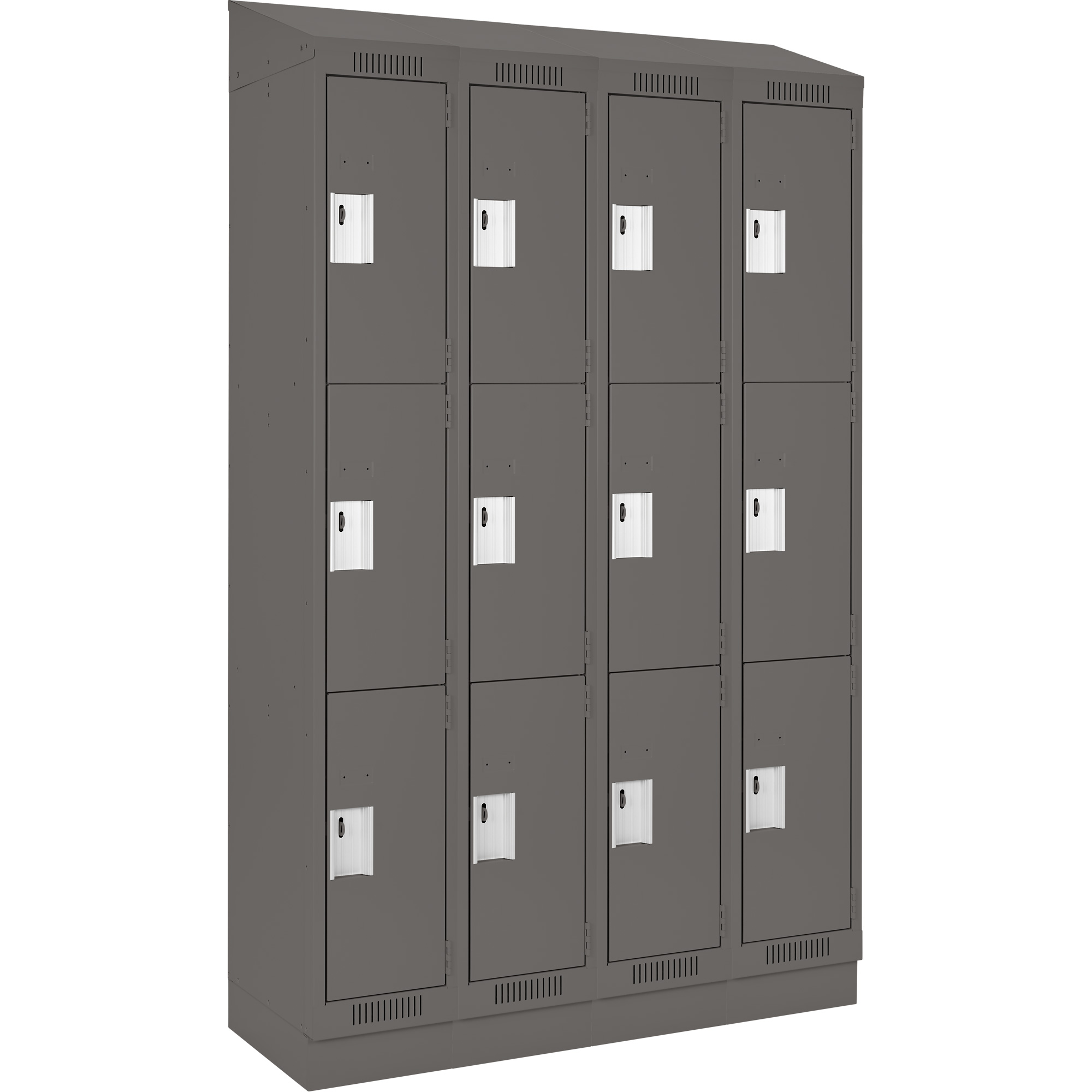 Casiers Clean LineMC, 3 niveaux, Bloc de 4, 48" x 12" x 82", Acier, Charbon, Rivet (assemblé)
