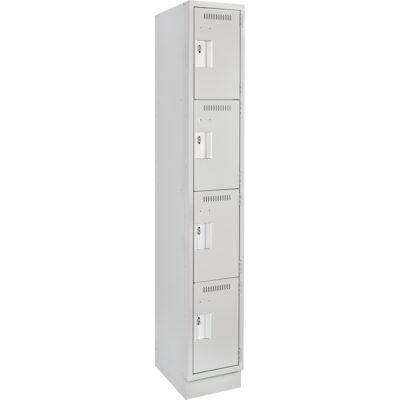 Casiers Clean LineMC, 4 niveaux, 12" x 15" x 76", Acier, Gris, Rivet (assemblé)