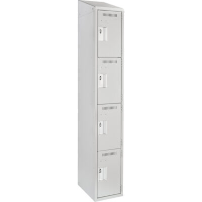 Casiers Clean LineMC, 4 niveaux, 12" x 18" x 78", Acier, Gris, Rivet (assemblé)