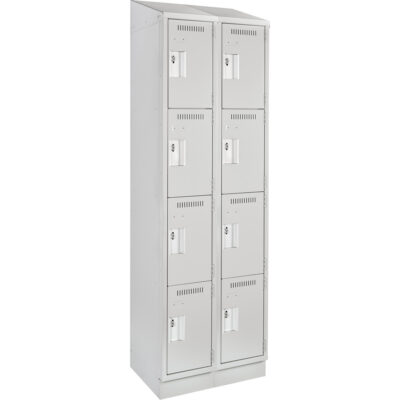 Casiers Clean LineMC, 4 niveaux, Bloc de 2, 24" x 12" x 82", Acier, Gris, Rivet (assemblé)