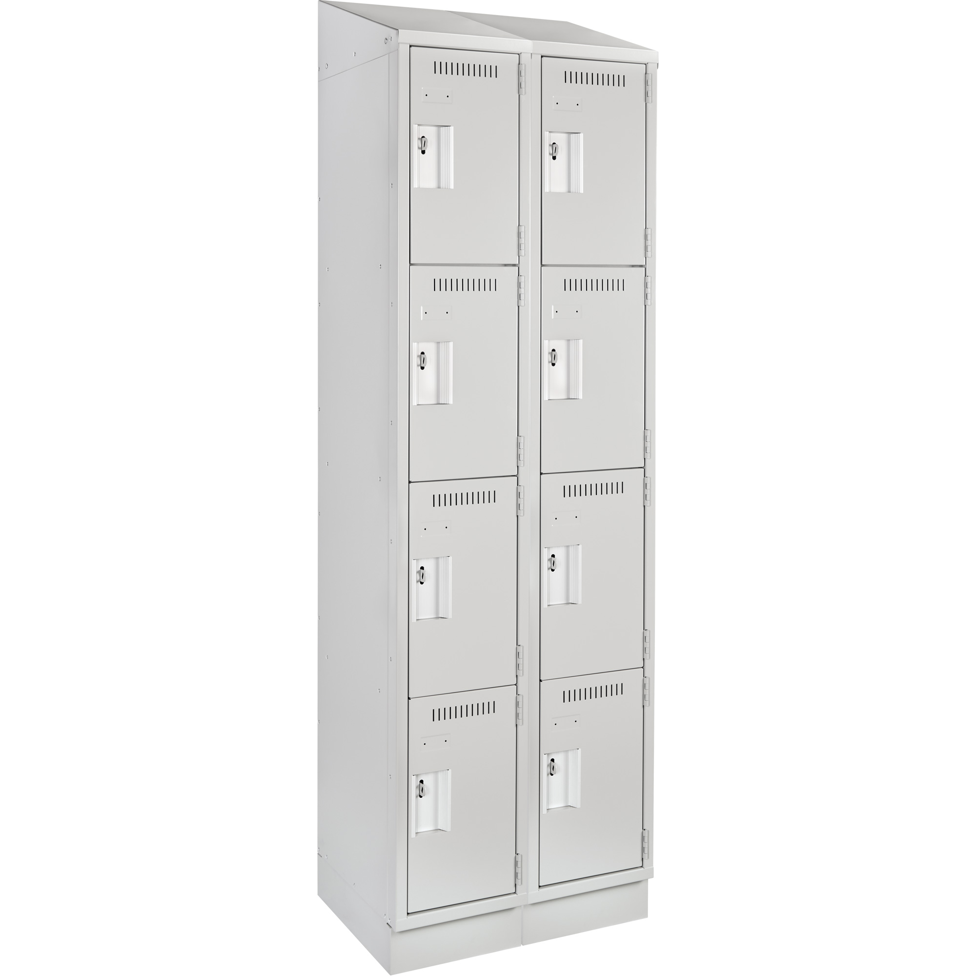 Casiers Clean LineMC, 4 niveaux, Bloc de 2, 24" x 12" x 82", Acier, Gris, Rivet (assemblé)
