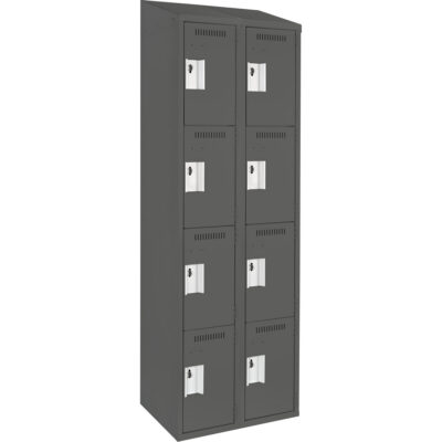 Casiers Clean LineMC, 4 niveaux, Bloc de 2, 24" x 15" x 78", Acier, Charbon, Rivet (assemblé)