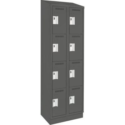 Casiers Clean LineMC, 4 niveaux, Bloc de 2, 24" x 15" x 82", Acier, Charbon, Rivet (assemblé)