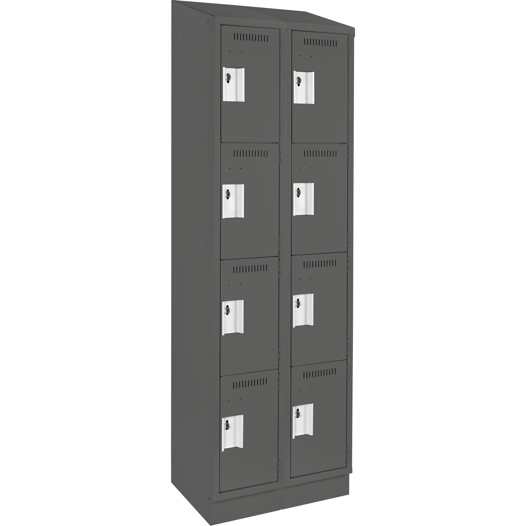 Casiers Clean LineMC, 4 niveaux, Bloc de 2, 24" x 15" x 82", Acier, Charbon, Rivet (assemblé)