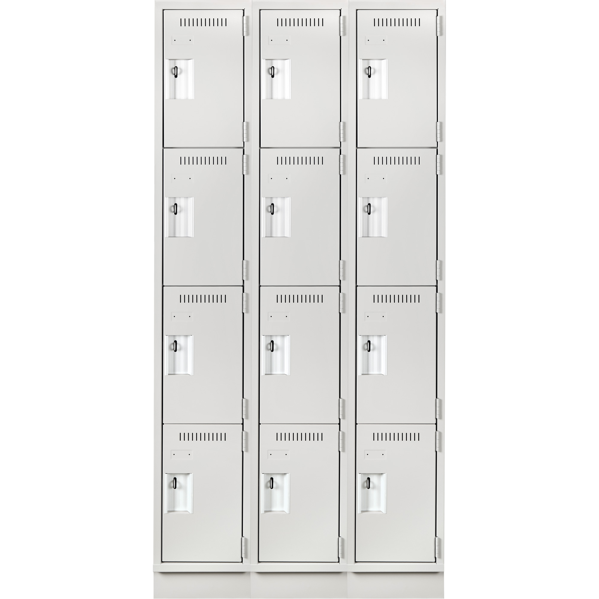 Casiers Clean LineMC, 4 niveaux, Bloc de 3, 36" x 12" x 76", Acier, Gris, Rivet (assemblé) – Image 2