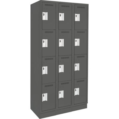 Casiers Clean LineMC, 4 niveaux, Bloc de 3, 36" x 15" x 76", Acier, Charbon, Rivet (assemblé)