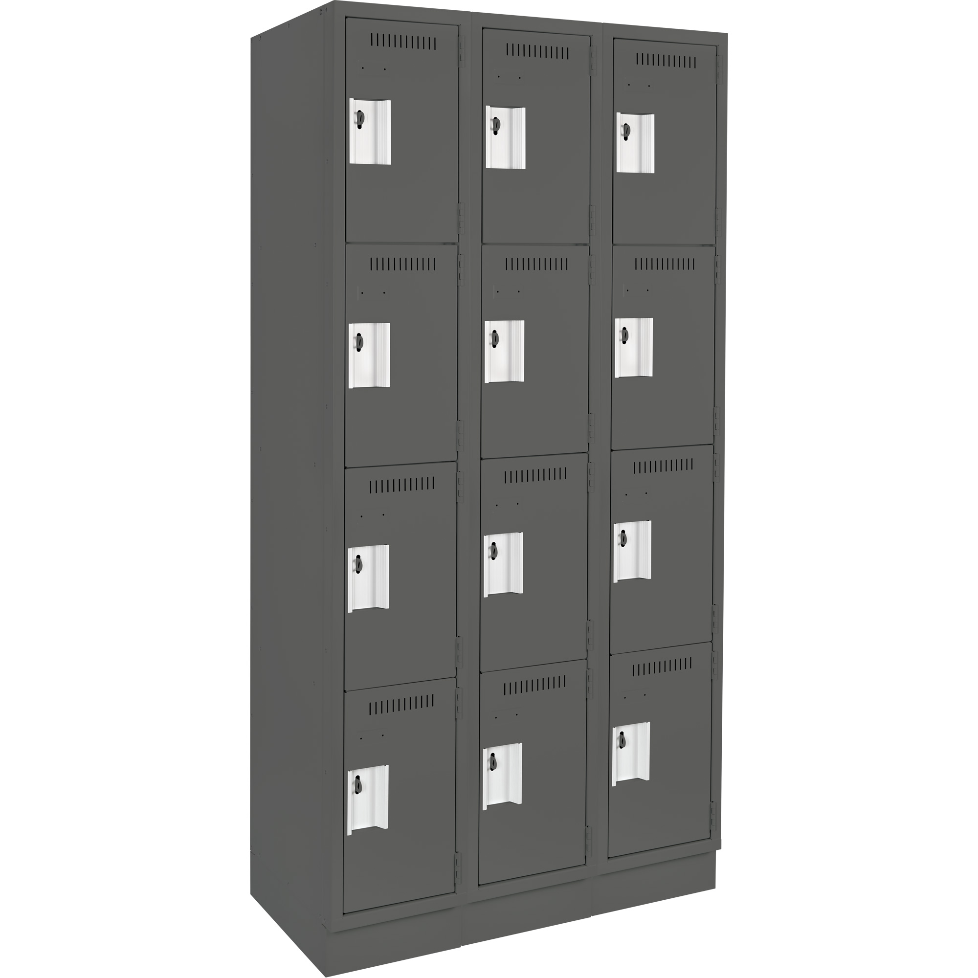 Casiers Clean LineMC, 4 niveaux, Bloc de 3, 36" x 15" x 76", Acier, Charbon, Rivet (assemblé)