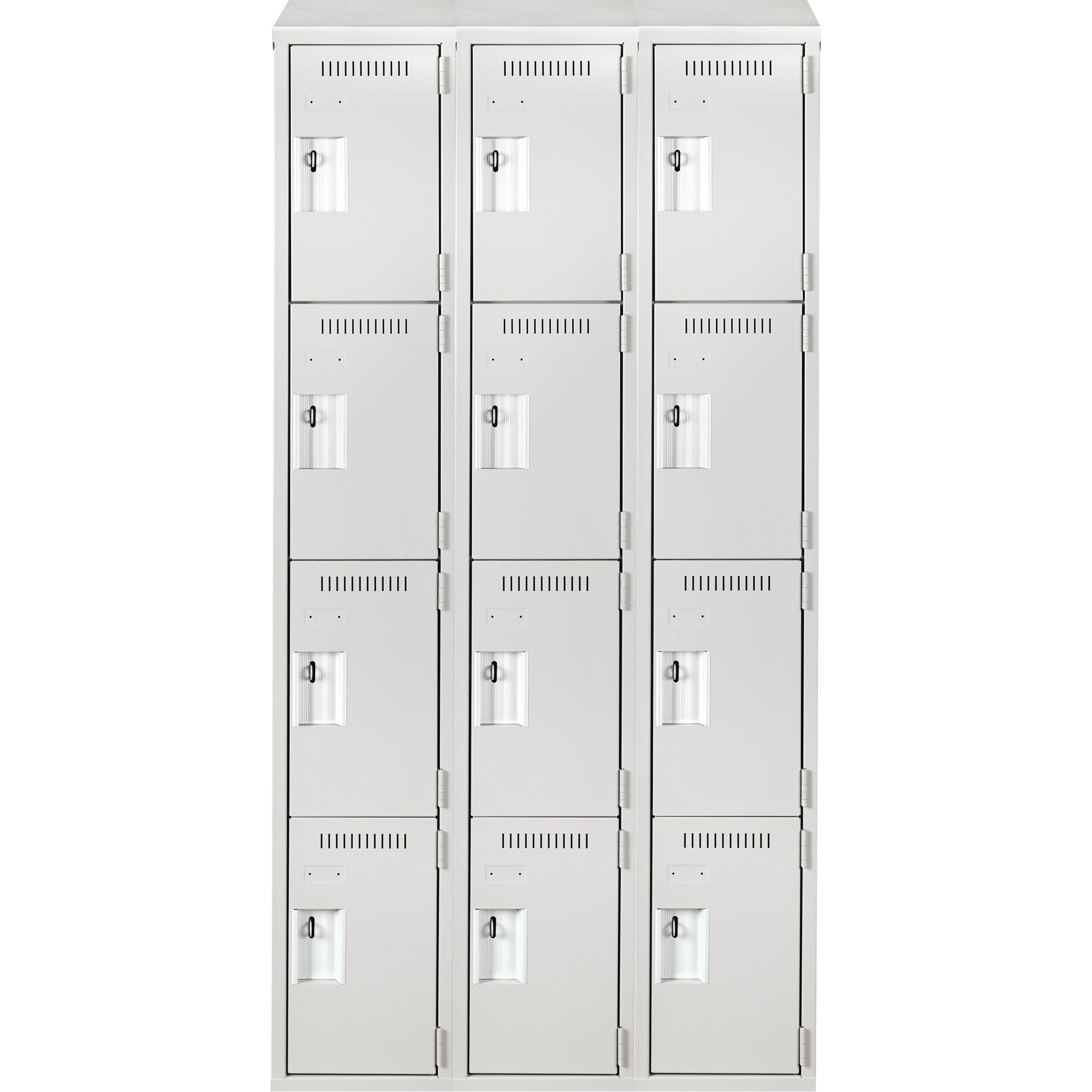 Casiers Clean LineMC, 4 niveaux, Bloc de 3, 36" x 15" x 78", Acier, Gris, Rivet (assemblé) – Image 2