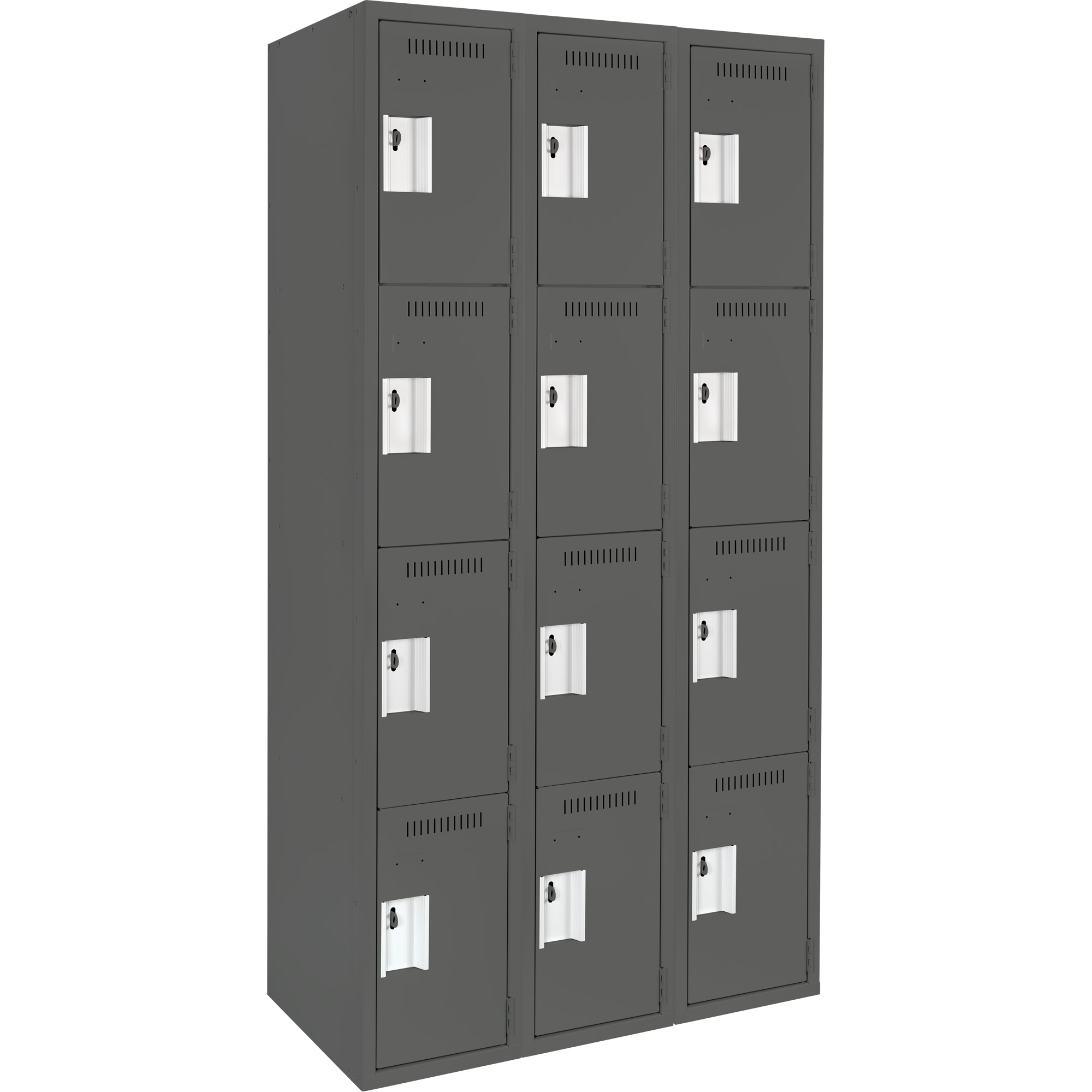 Casiers Clean LineMC, 4 niveaux, Bloc de 3, 36" x 18" x 72", Acier, Charbon, Rivet (assemblé)