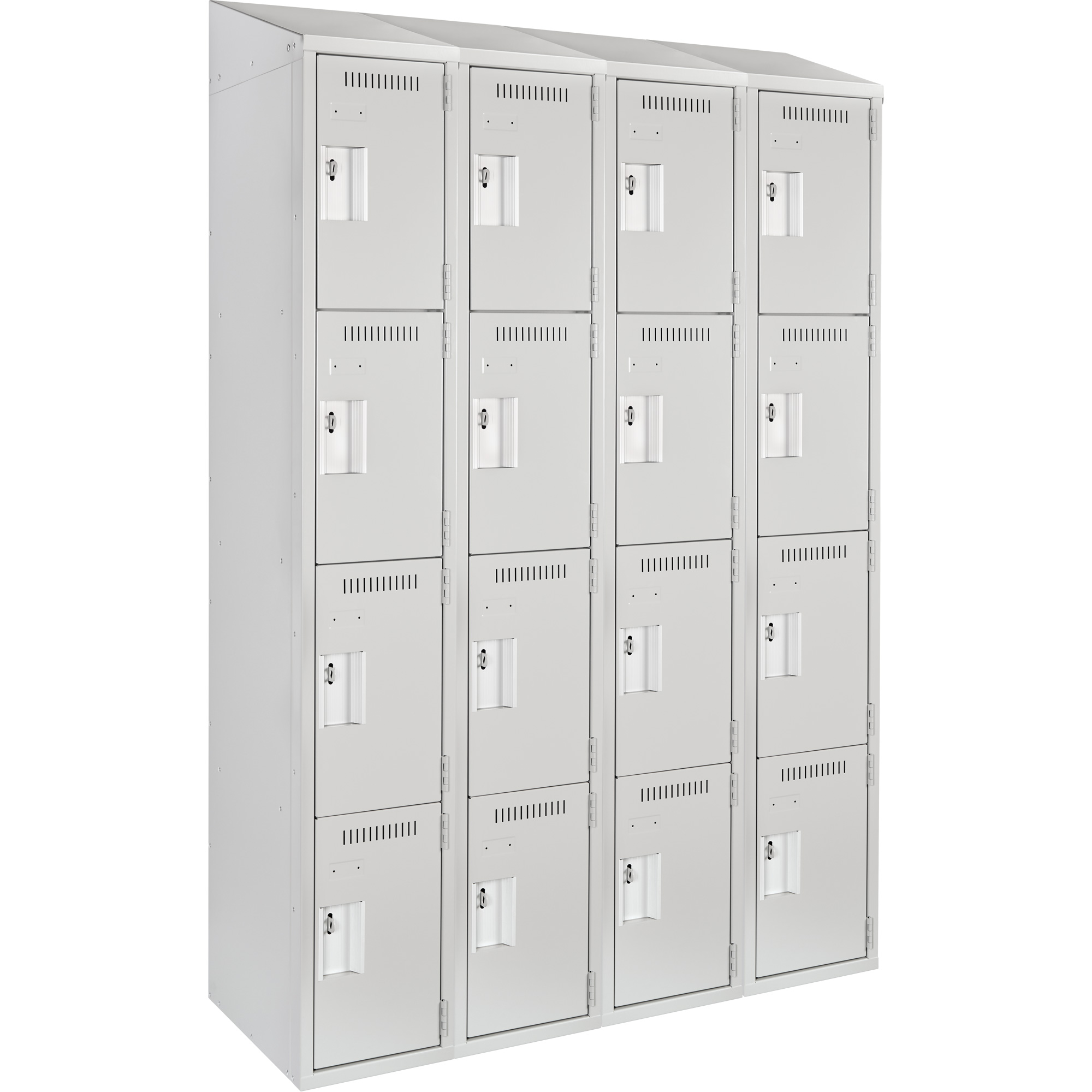 Casiers Clean LineMC, 4 niveaux, Bloc de 4, 48" x 12" x 78", Acier, Gris, Rivet (assemblé)