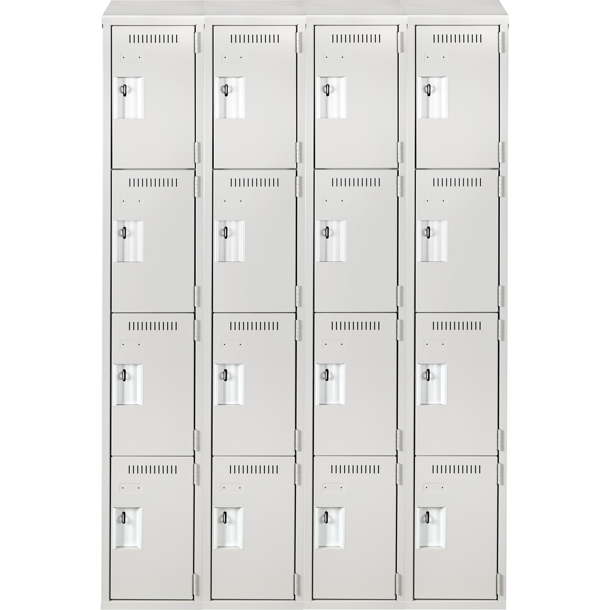Casiers Clean LineMC, 4 niveaux, Bloc de 4, 48" x 12" x 78", Acier, Gris, Rivet (assemblé) – Image 2