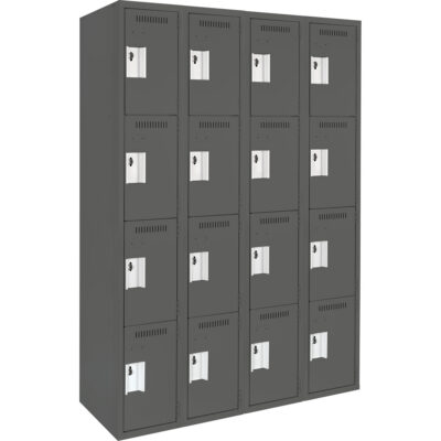 Casiers Clean LineMC, 4 niveaux, Bloc de 4, 48" x 15" x 72", Acier, Charbon, Rivet (assemblé)