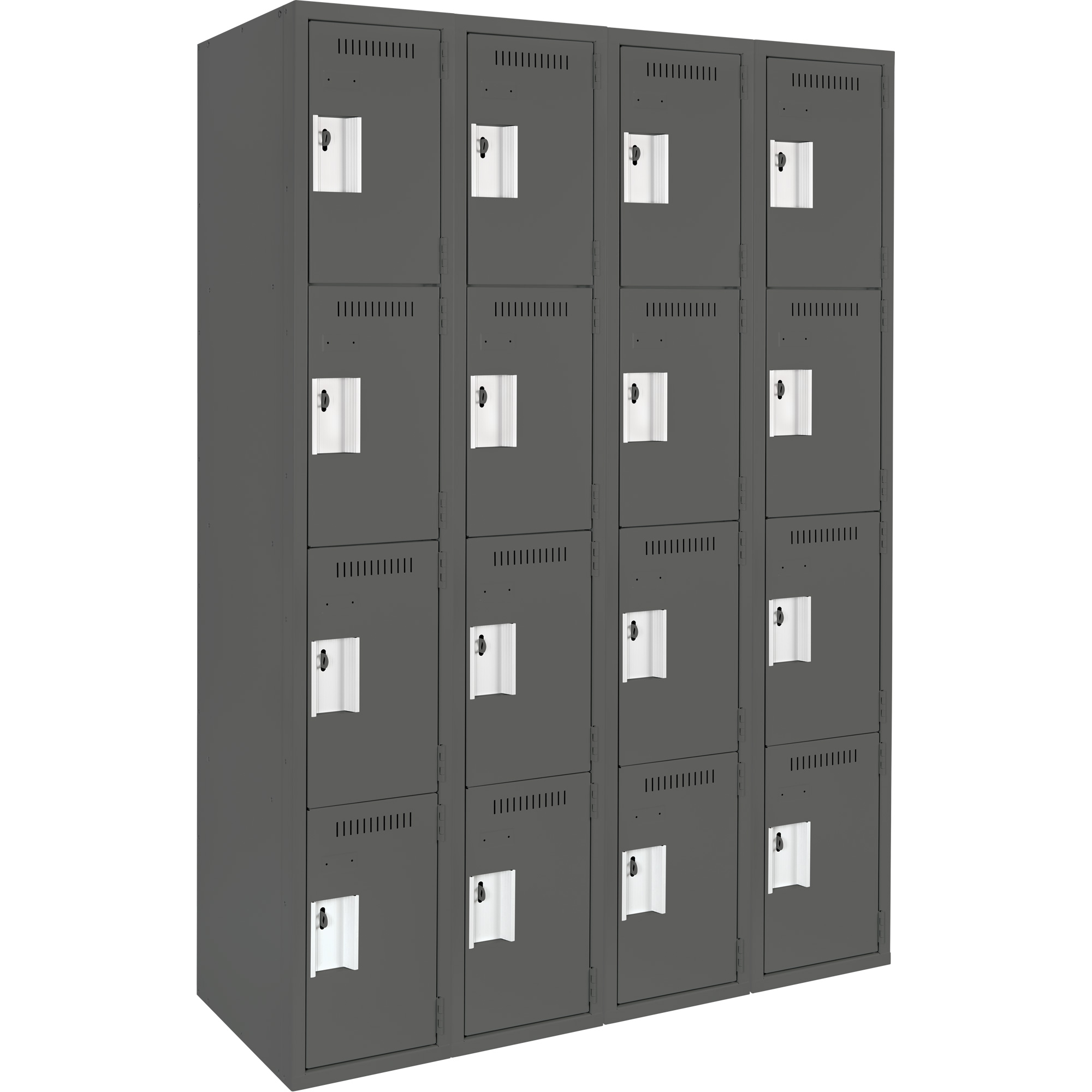 Casiers Clean LineMC, 4 niveaux, Bloc de 4, 48" x 15" x 72", Acier, Charbon, Rivet (assemblé)