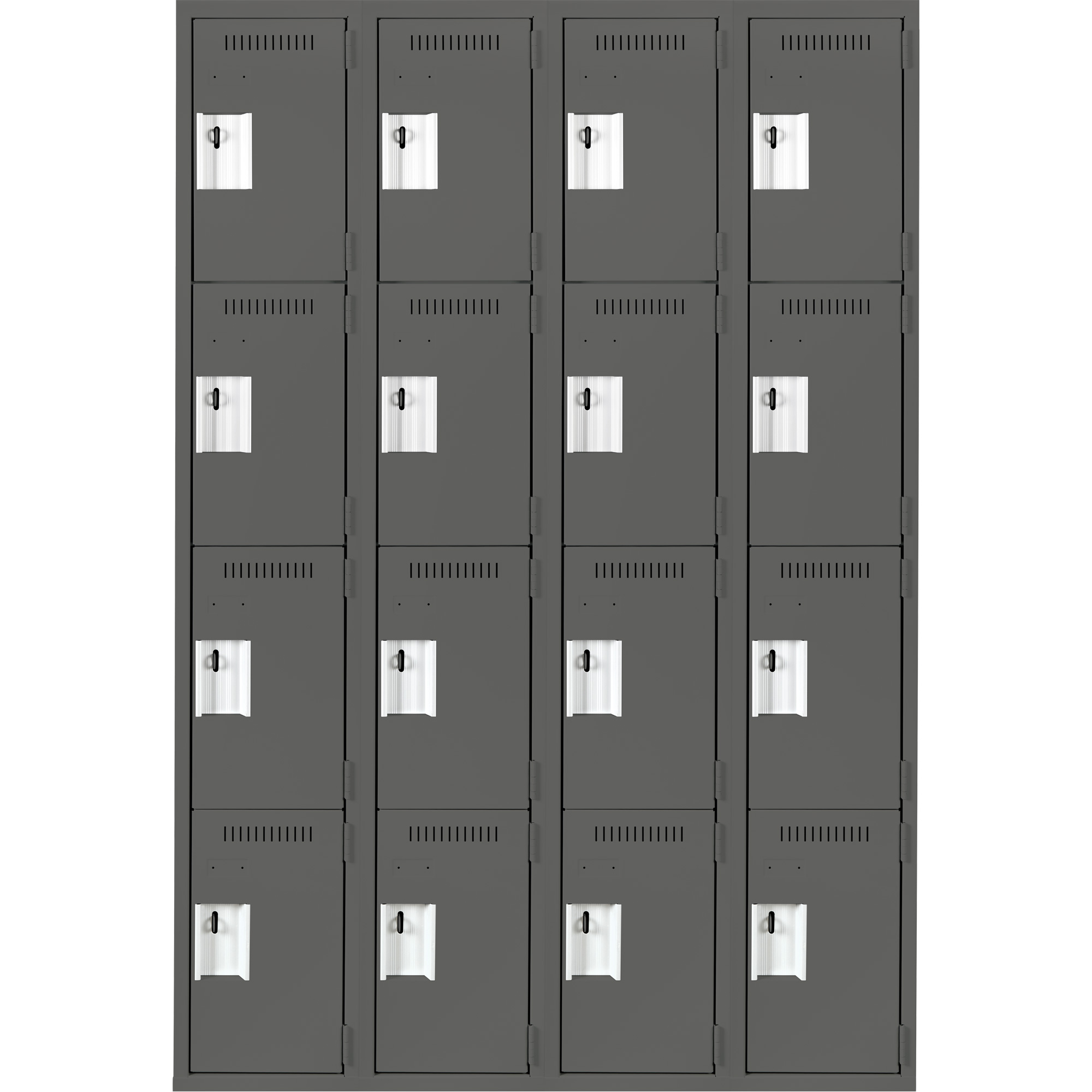 Casiers Clean LineMC, 4 niveaux, Bloc de 4, 48" x 15" x 72", Acier, Charbon, Rivet (assemblé) – Image 2