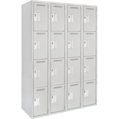 Casiers Clean LineMC, 4 niveaux, Bloc de 4, 48" x 12" x 72", Acier, Gris, Rivet (assemblé)