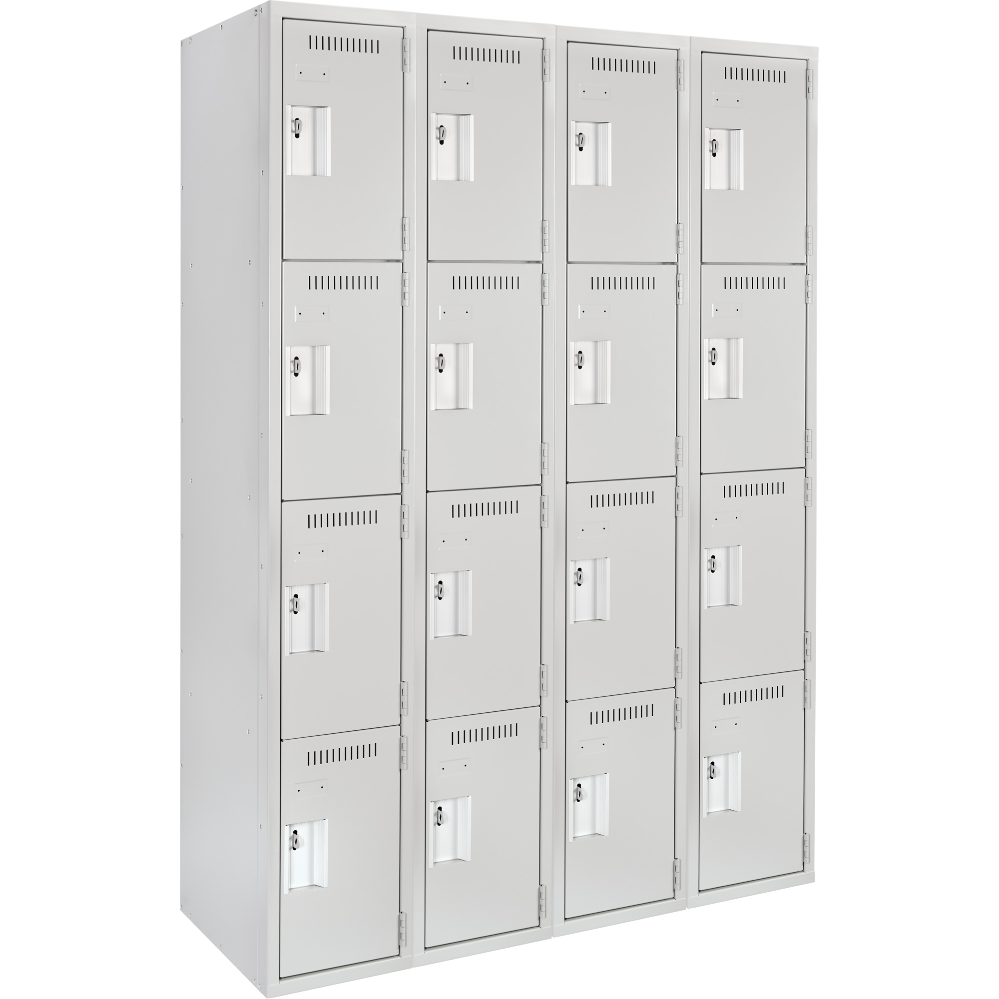 Casiers Clean LineMC, 4 niveaux, Bloc de 4, 48" x 12" x 72", Acier, Gris, Rivet (assemblé)
