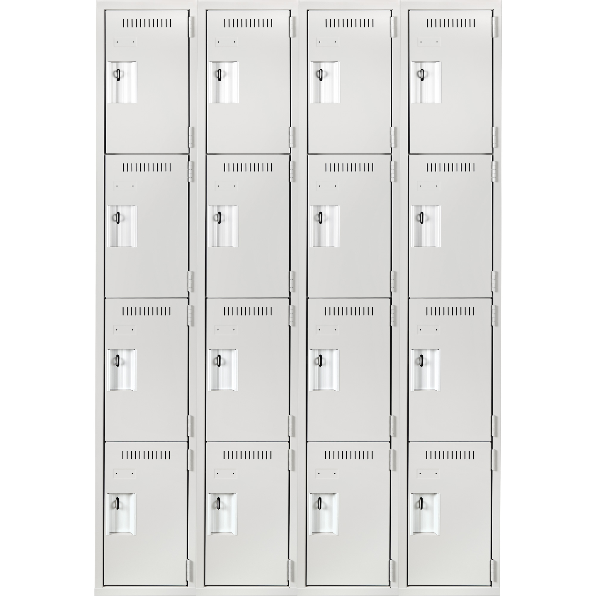 Casiers Clean LineMC, 4 niveaux, Bloc de 4, 48" x 12" x 72", Acier, Gris, Rivet (assemblé) – Image 2
