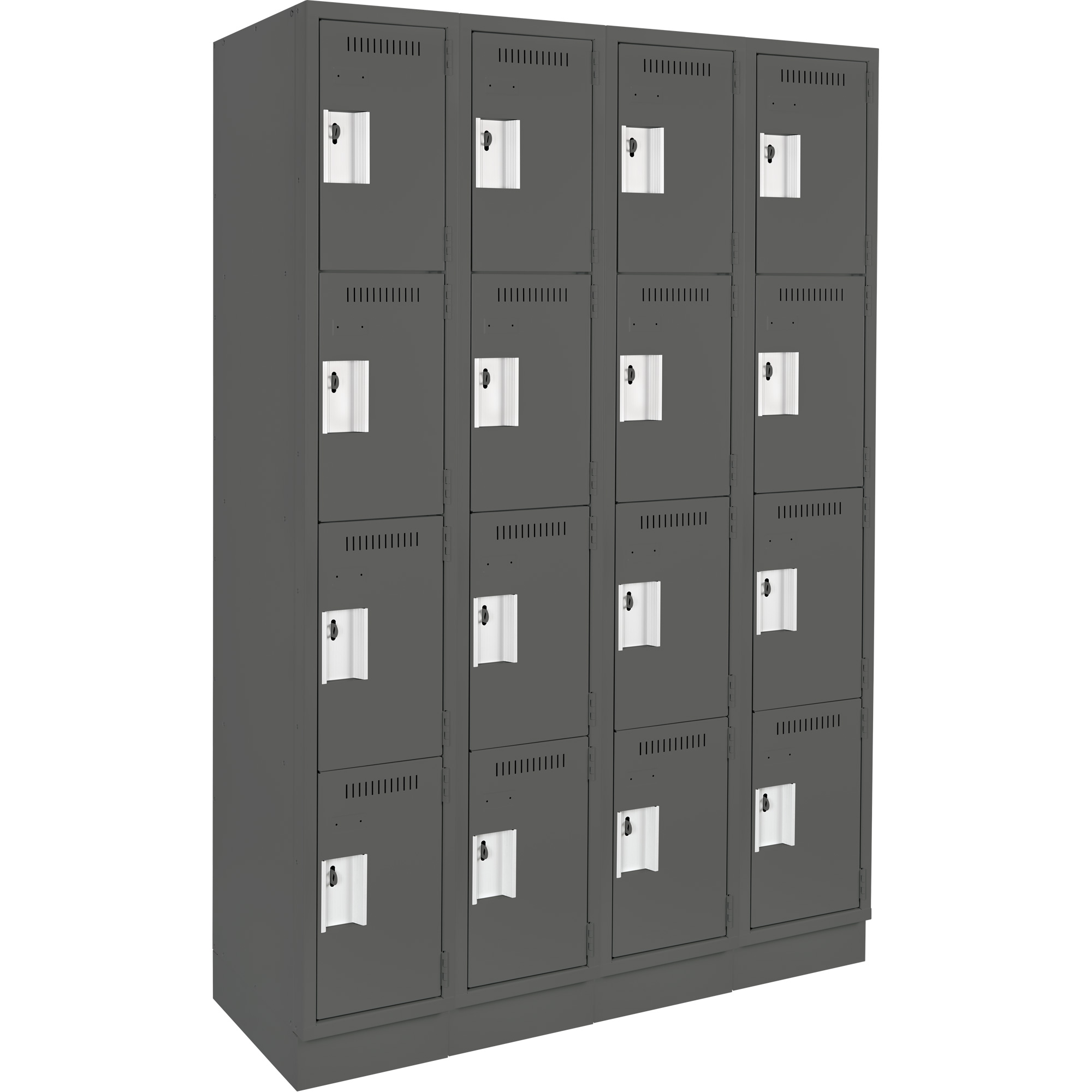 Casiers Clean LineMC, 4 niveaux, Bloc de 4, 48" x 12" x 76", Acier, Charbon, Rivet (assemblé)