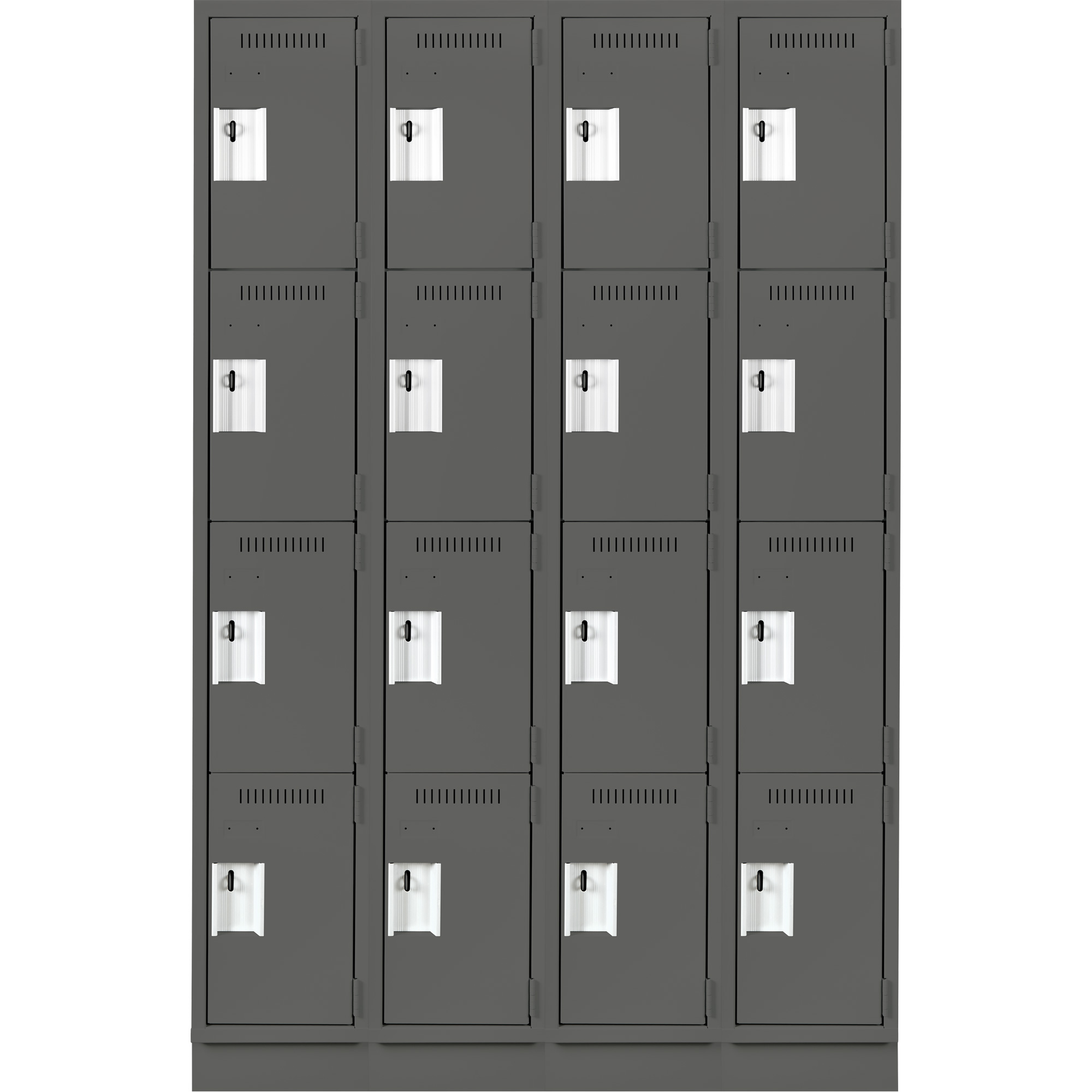 Casiers Clean LineMC, 4 niveaux, Bloc de 4, 48" x 12" x 76", Acier, Charbon, Rivet (assemblé) – Image 2