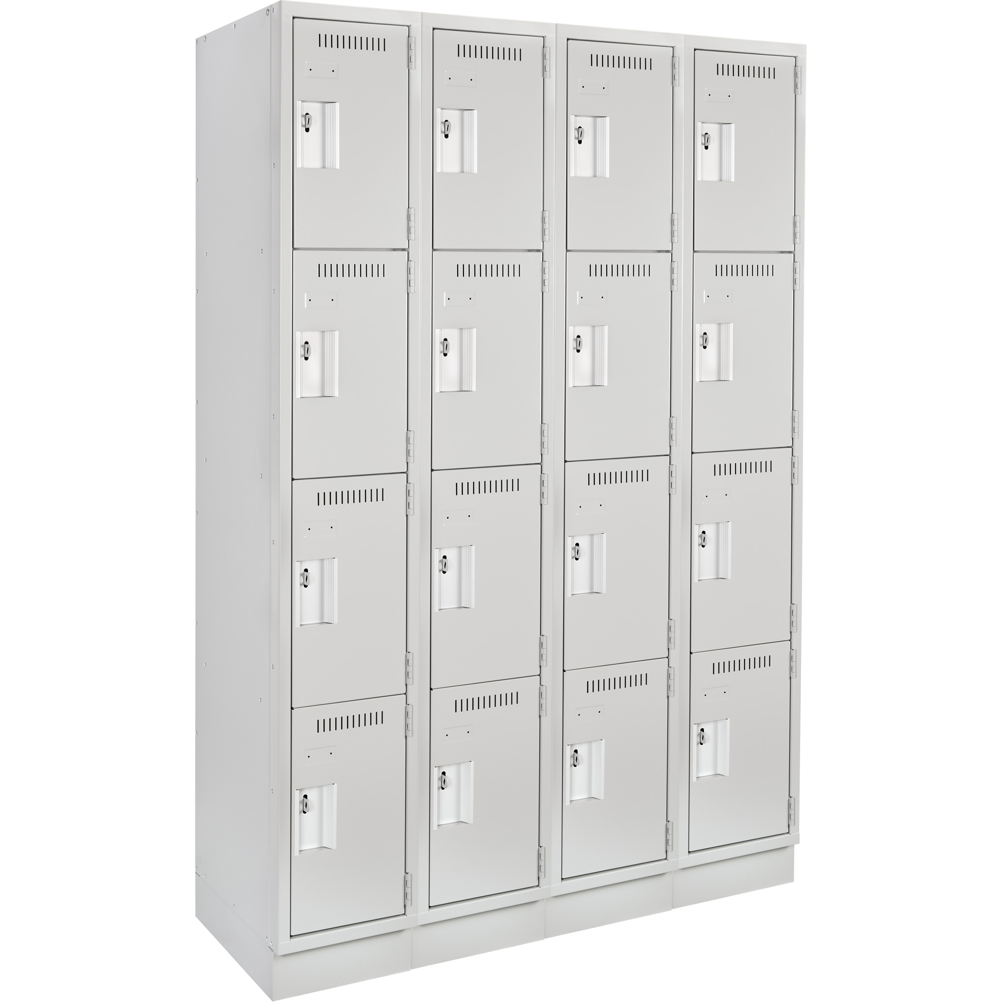 Casiers Clean LineMC, 4 niveaux, Bloc de 4, 48" x 18" x 76", Acier, Gris, Rivet (assemblé)