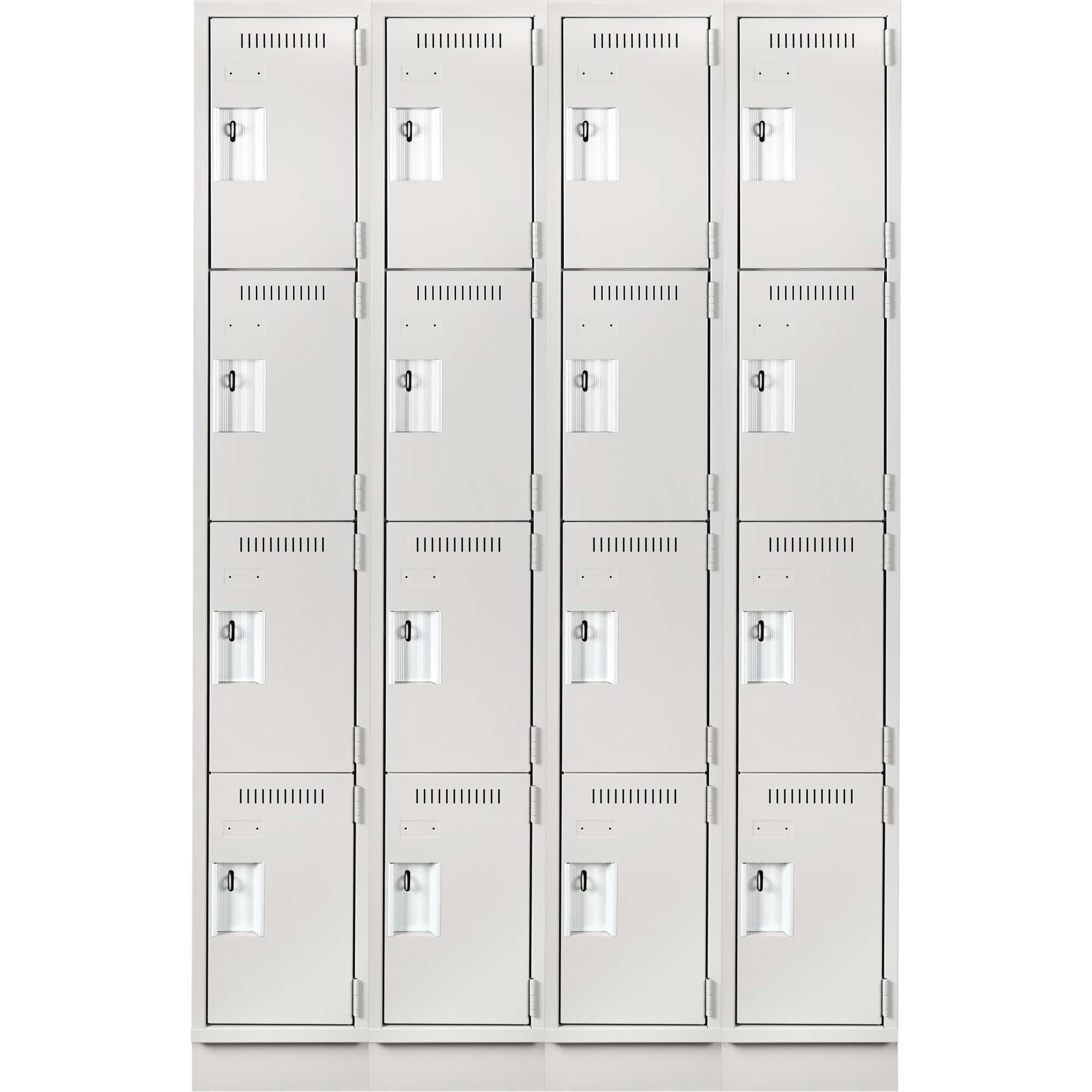 Casiers Clean LineMC, 4 niveaux, Bloc de 4, 48" x 18" x 76", Acier, Gris, Rivet (assemblé) – Image 2