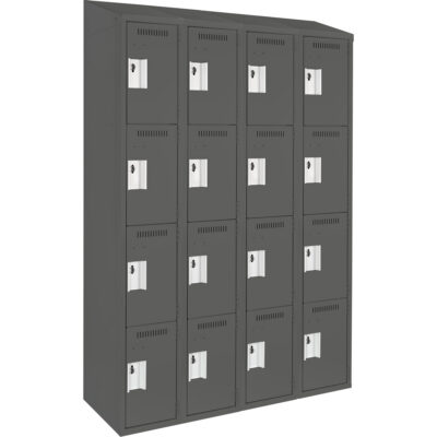 Casiers Clean LineMC, 4 niveaux, Bloc de 4, 48" x 12" x 78", Acier, Charbon, Rivet (assemblé)