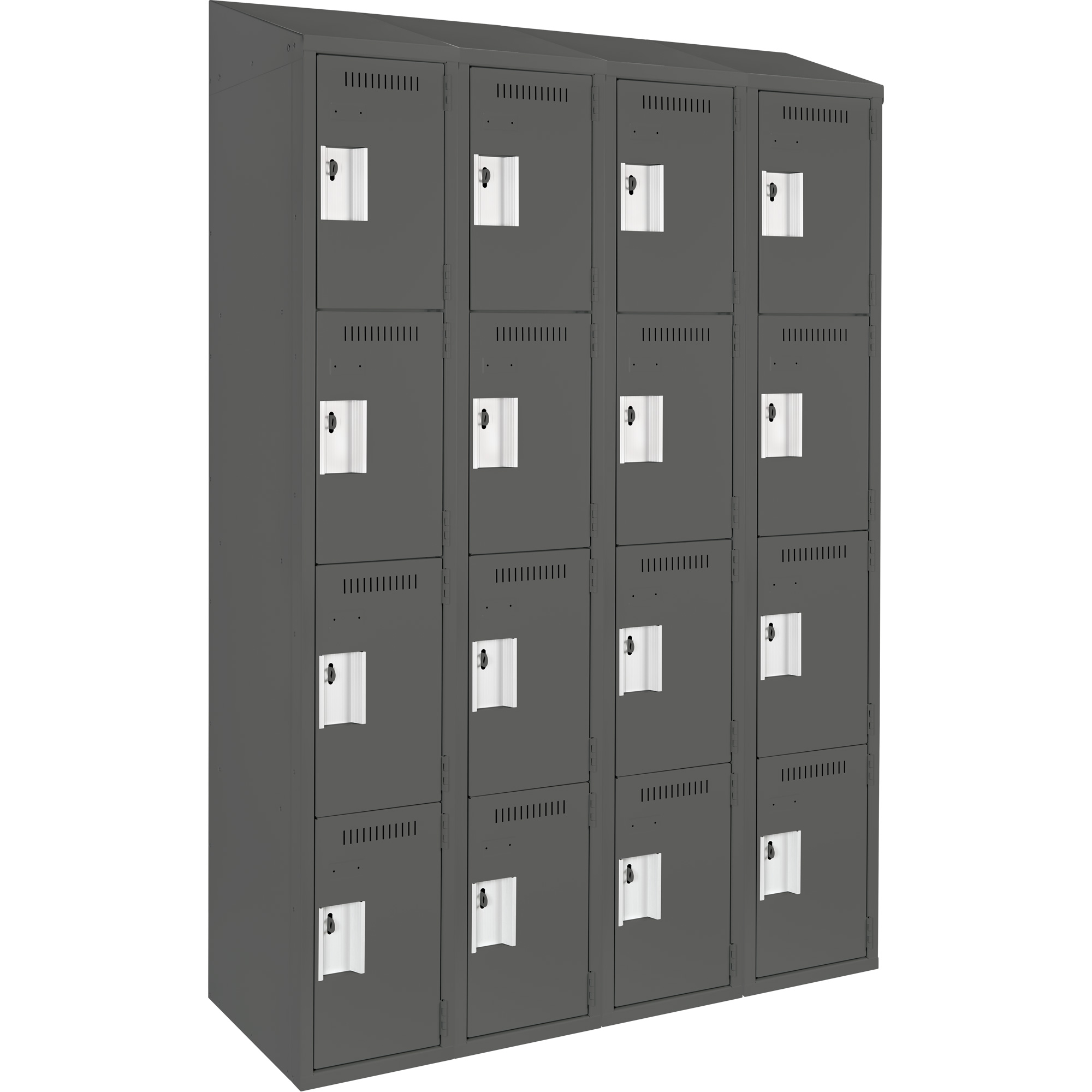 Casiers Clean LineMC, 4 niveaux, Bloc de 4, 48" x 12" x 78", Acier, Charbon, Rivet (assemblé)