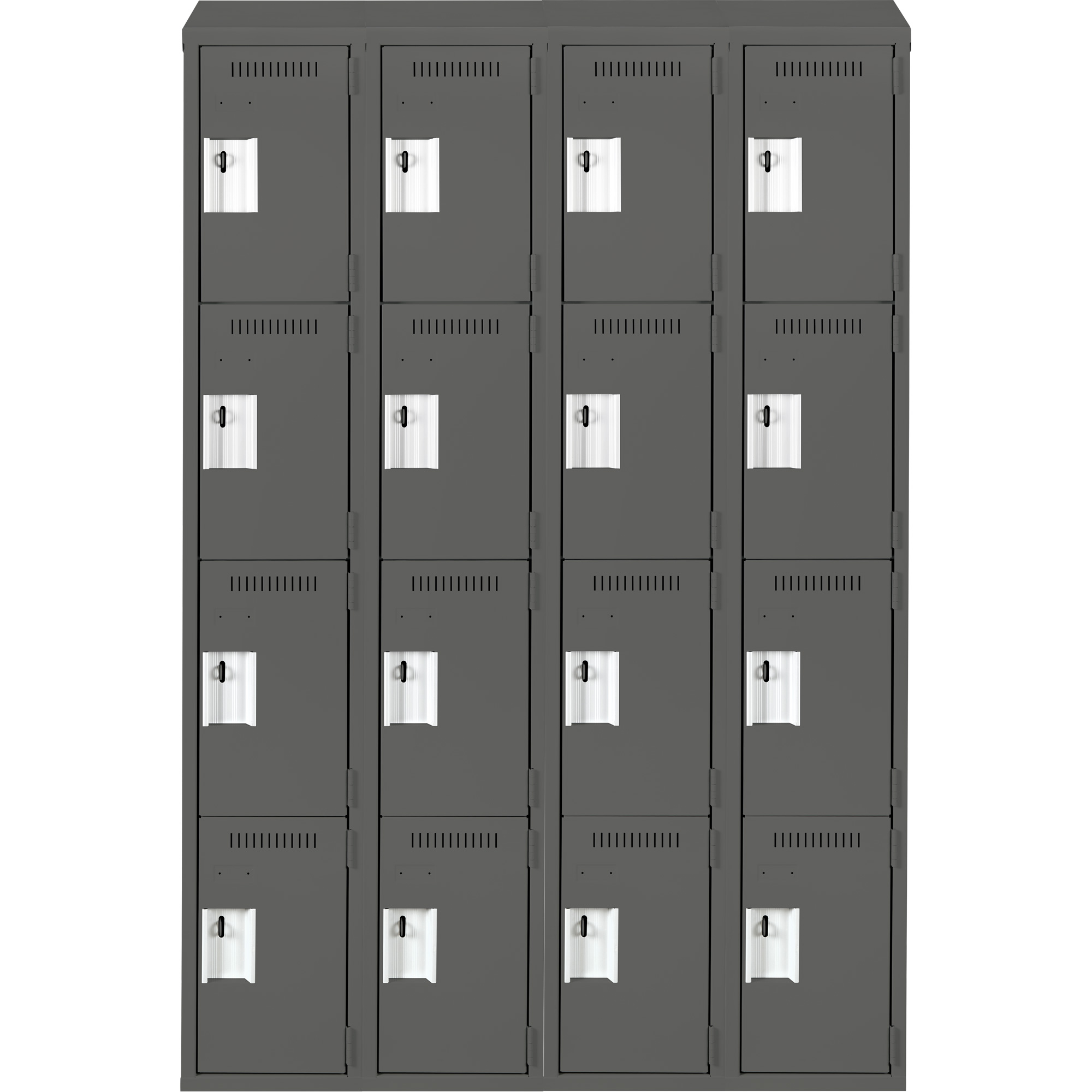 Casiers Clean LineMC, 4 niveaux, Bloc de 4, 48" x 12" x 78", Acier, Charbon, Rivet (assemblé) – Image 2