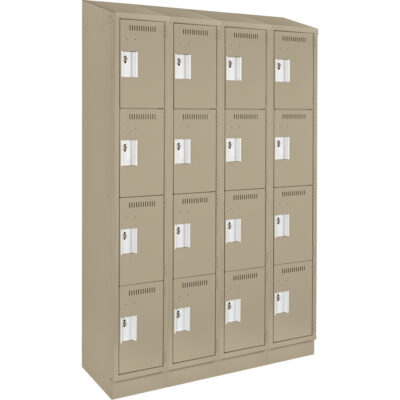 Casiers Clean LineMC, 4 niveaux, Bloc de 4, 48" x 12" x 82", Acier, Beige, Rivet (assemblé)