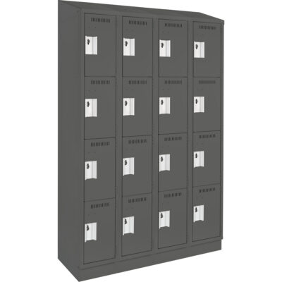 Casiers Clean LineMC, 4 niveaux, Bloc de 4, 48" x 12" x 82", Acier, Charbon, Rivet (assemblé)
