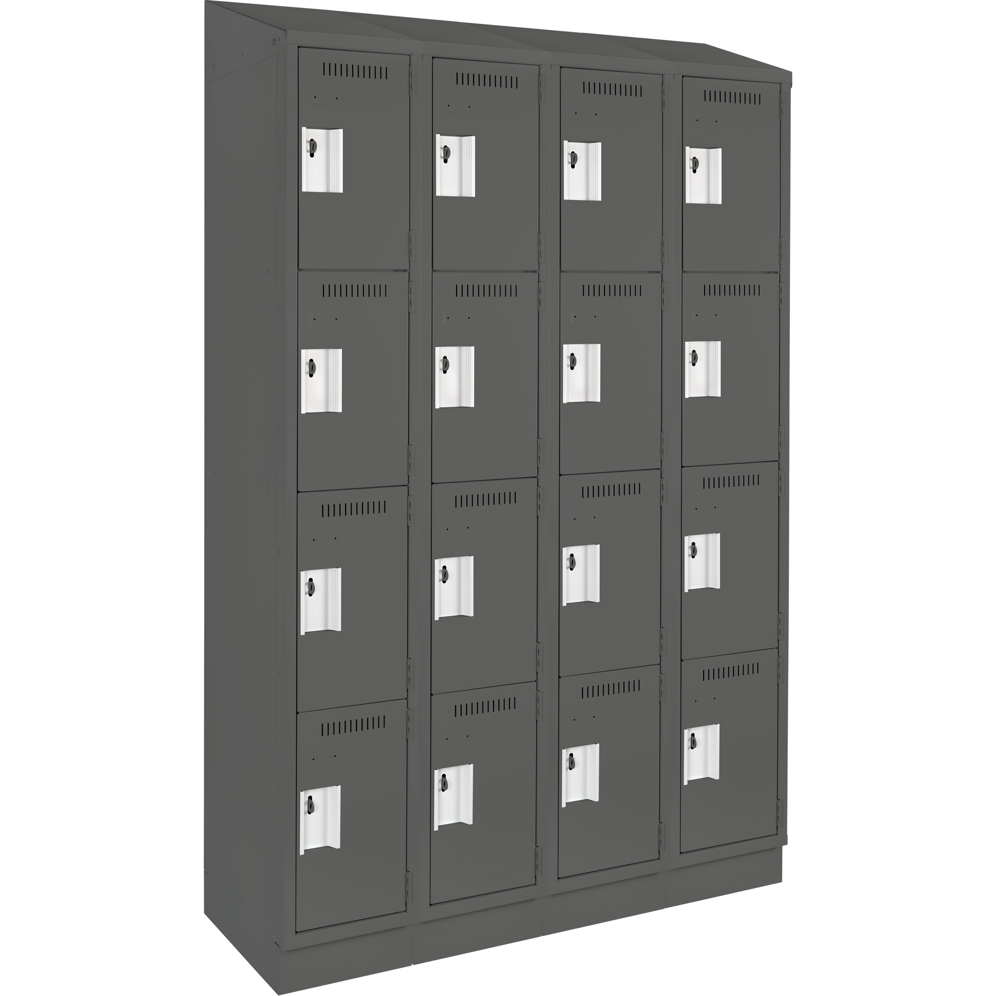 Casiers Clean LineMC, 4 niveaux, Bloc de 4, 48" x 12" x 82", Acier, Charbon, Rivet (assemblé)