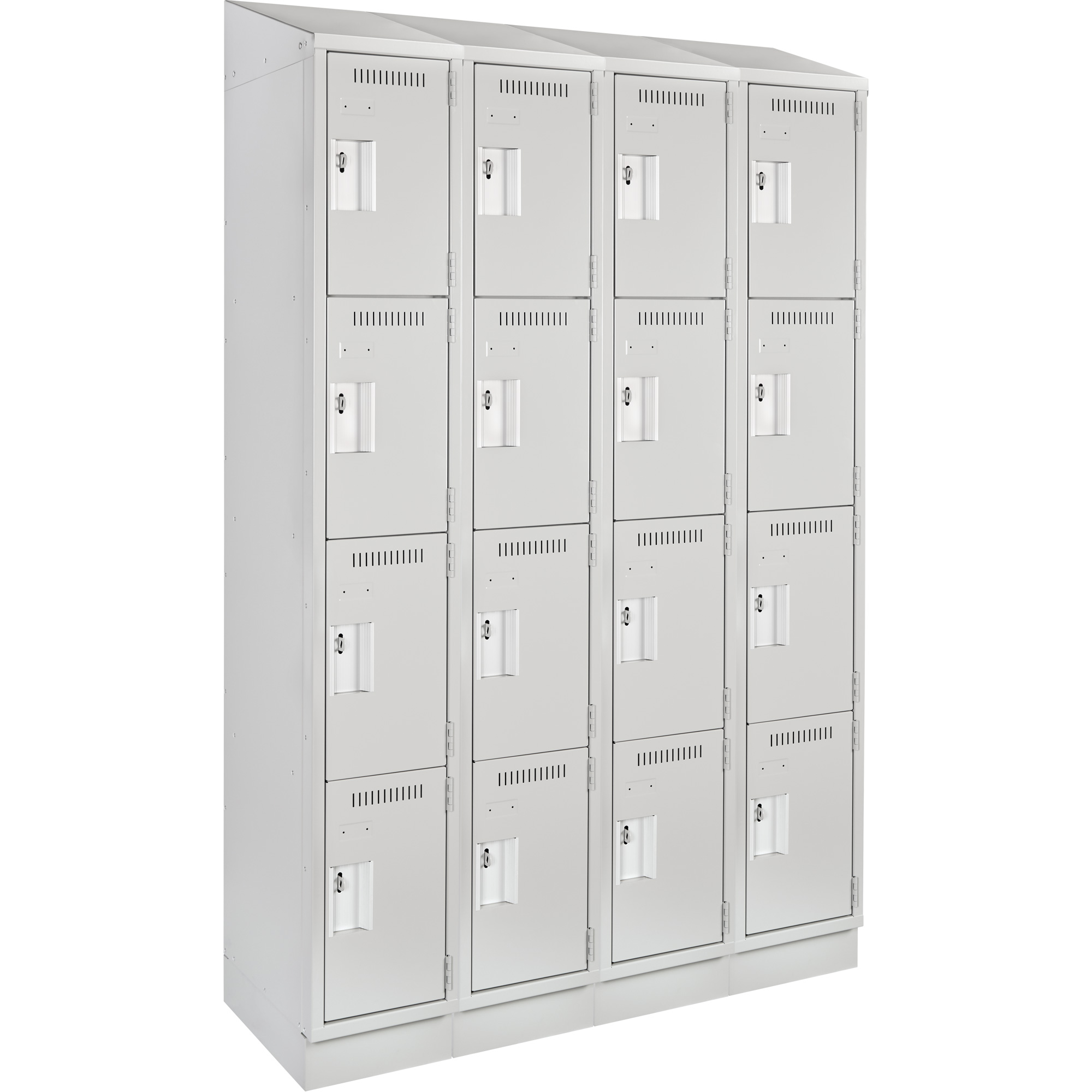 Casiers Clean LineMC, 4 niveaux, Bloc de 4, 48" x 18" x 82", Acier, Gris, Rivet (assemblé)