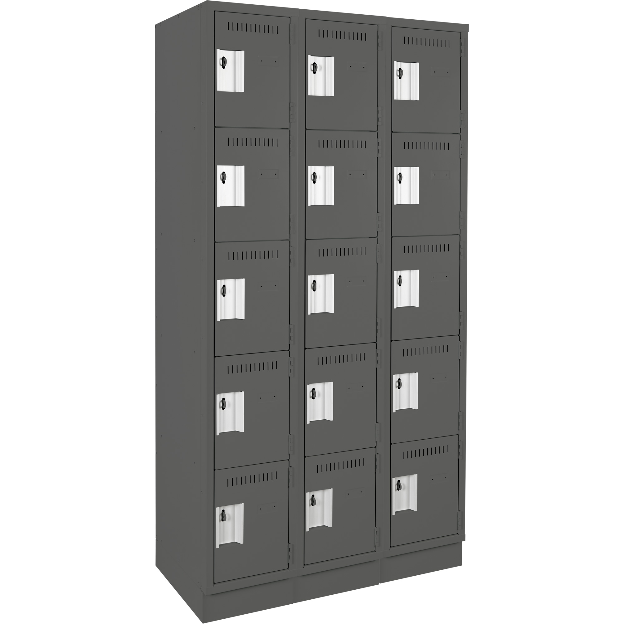 Casiers Clean LineMC, 5 niveaux, Bloc de 3, 36" x 18" x 76", Acier, Charbon, Rivet (assemblé)