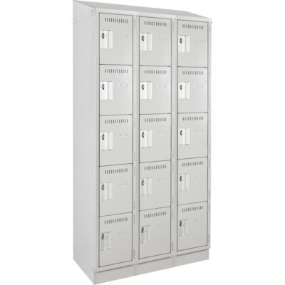 Casiers à effets personnels et assemblés Clean LineMC, 5 niveaux, Bloc de 3, 12" x 82" x 36", Acier