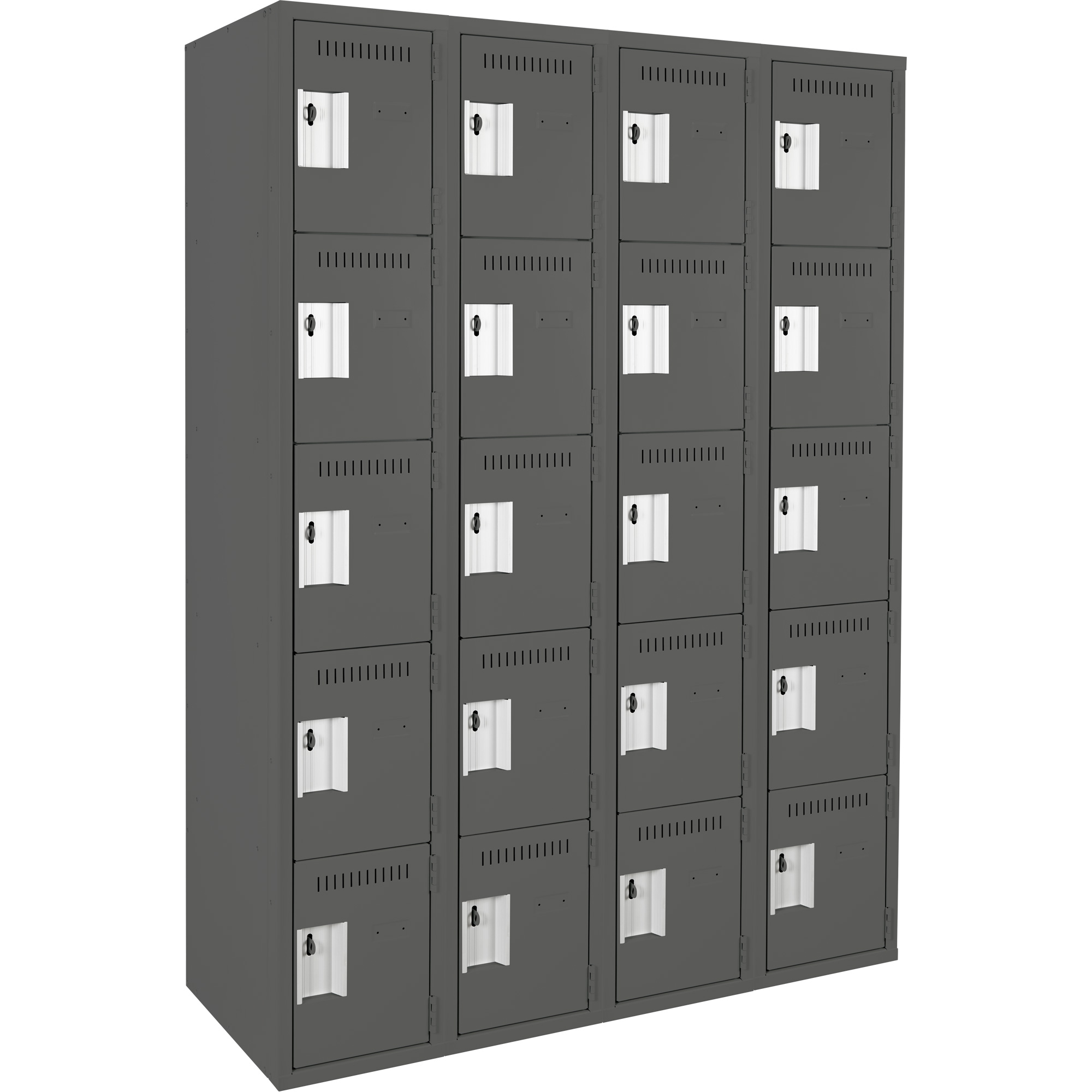 Casiers Clean LineMC, 5 niveaux, Bloc de 4, 48" x 18" x 72", Acier, Charbon, Rivet (assemblé)