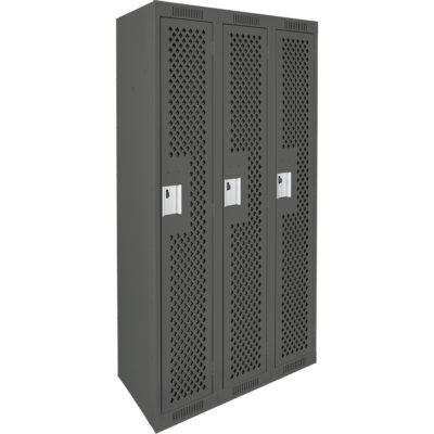 Casiers Clean LineMC, Bloc de 3, 36" x 15" x 72", Acier, Charbon, Rivet (assemblé), Perforé