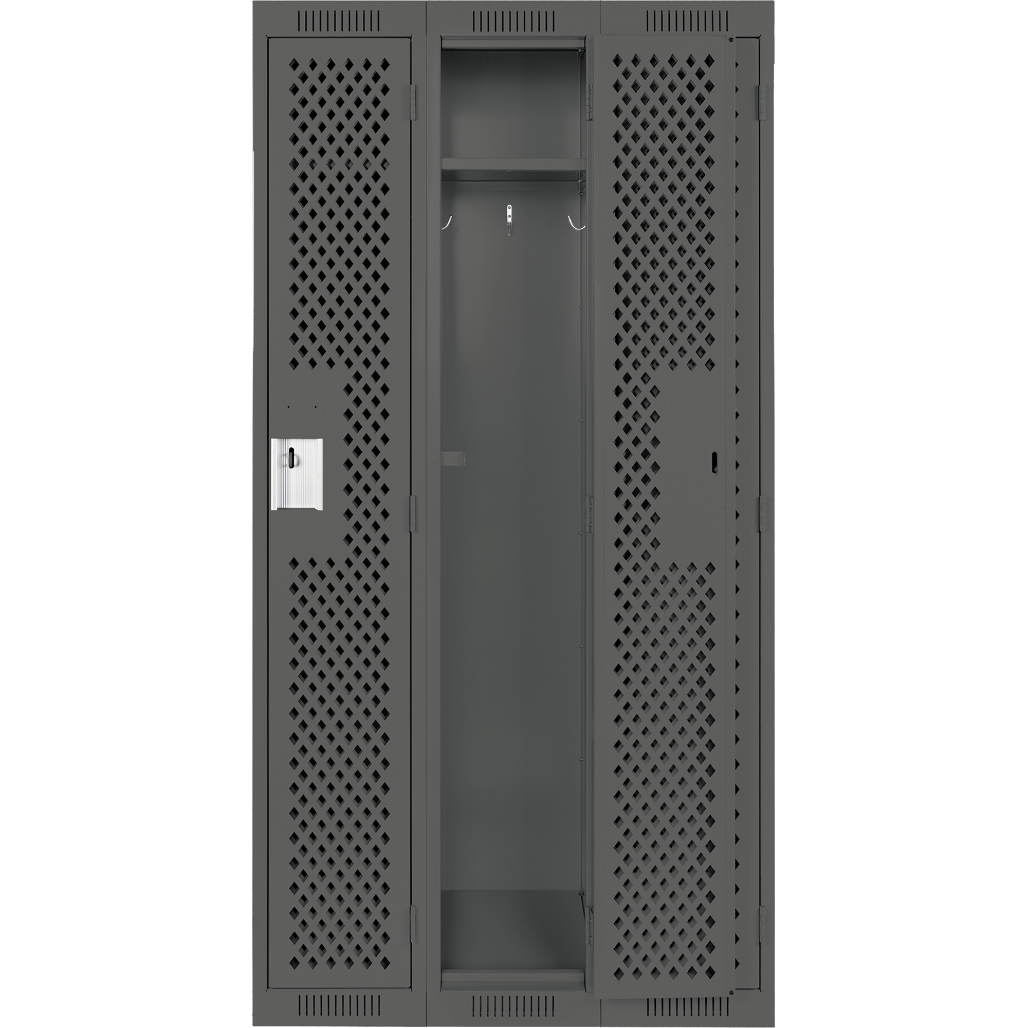 Casiers Clean LineMC, Bloc de 3, 36" x 15" x 72", Acier, Charbon, Rivet (assemblé), Perforé – Image 3