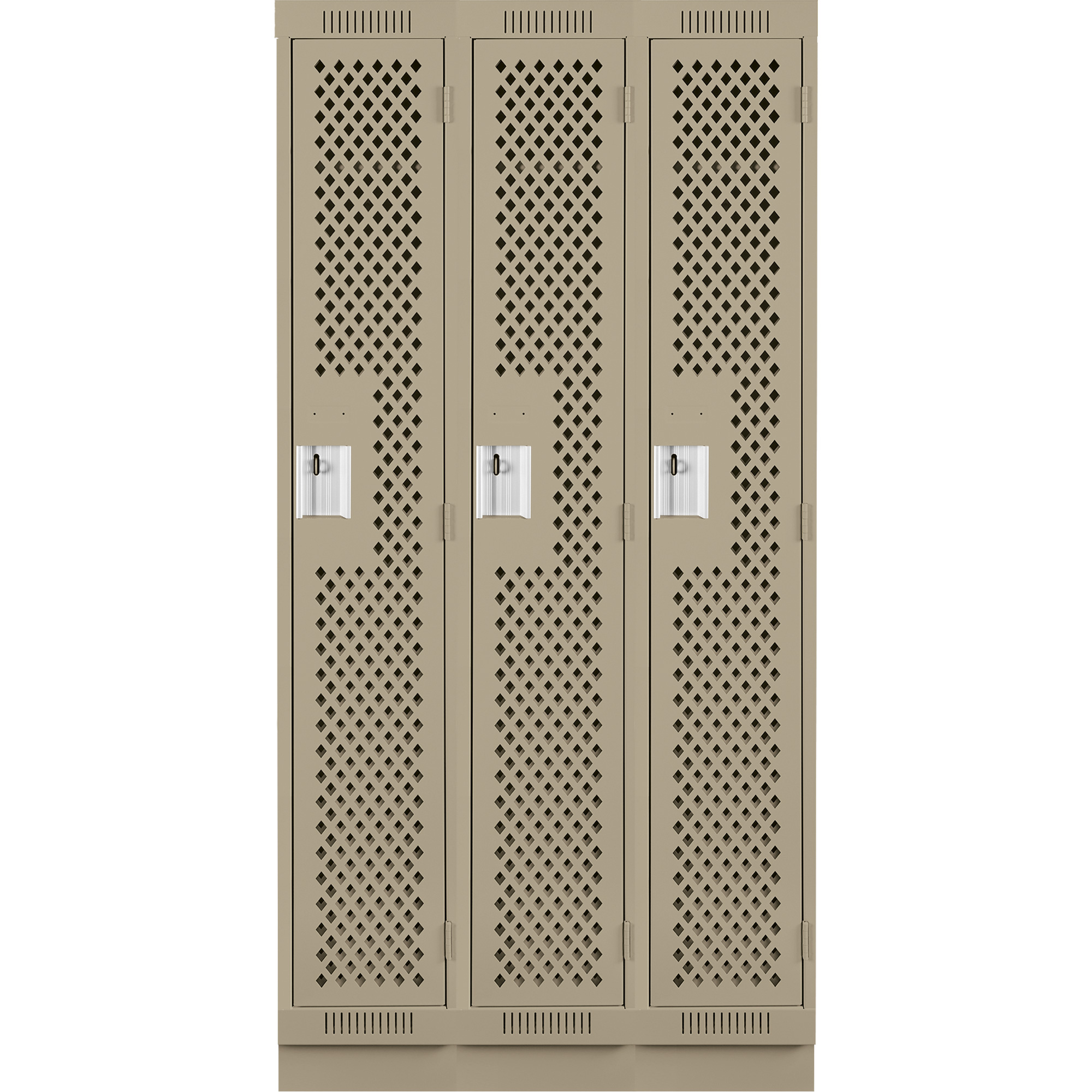 Casiers Clean LineMC, Bloc de 3, 36" x 15" x 76", Acier, Beige, Rivet (assemblé), Perforé – Image 2