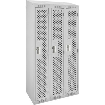 Casiers Clean LineMC, Bloc de 3, 36" x 15" x 78", Acier, Gris, Rivet (assemblé), Perforé