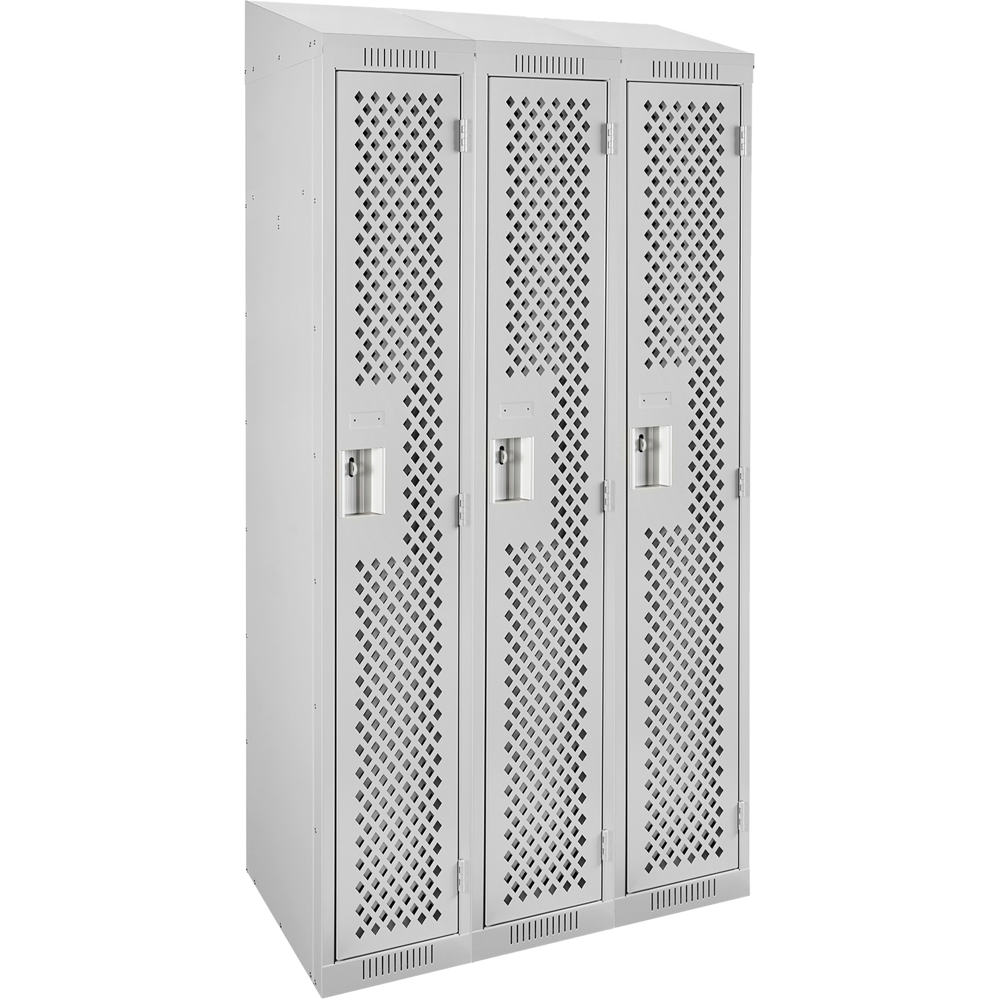 Casiers Clean LineMC, Bloc de 3, 36" x 15" x 78", Acier, Gris, Rivet (assemblé), Perforé