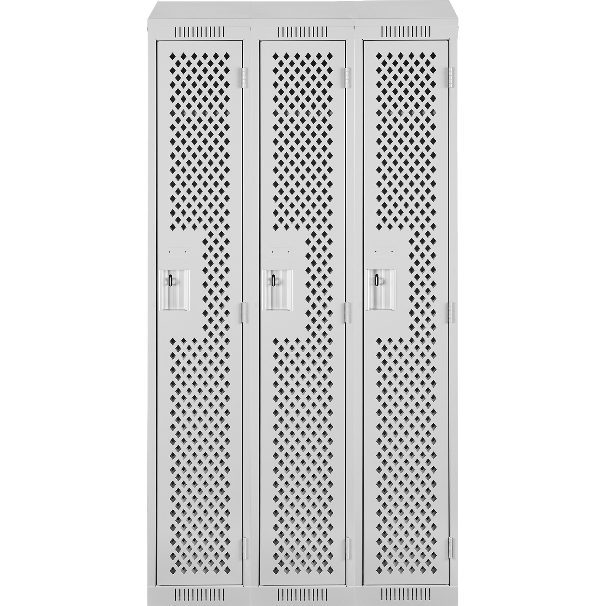 Casiers Clean LineMC, Bloc de 3, 36" x 15" x 78", Acier, Gris, Rivet (assemblé), Perforé – Image 2