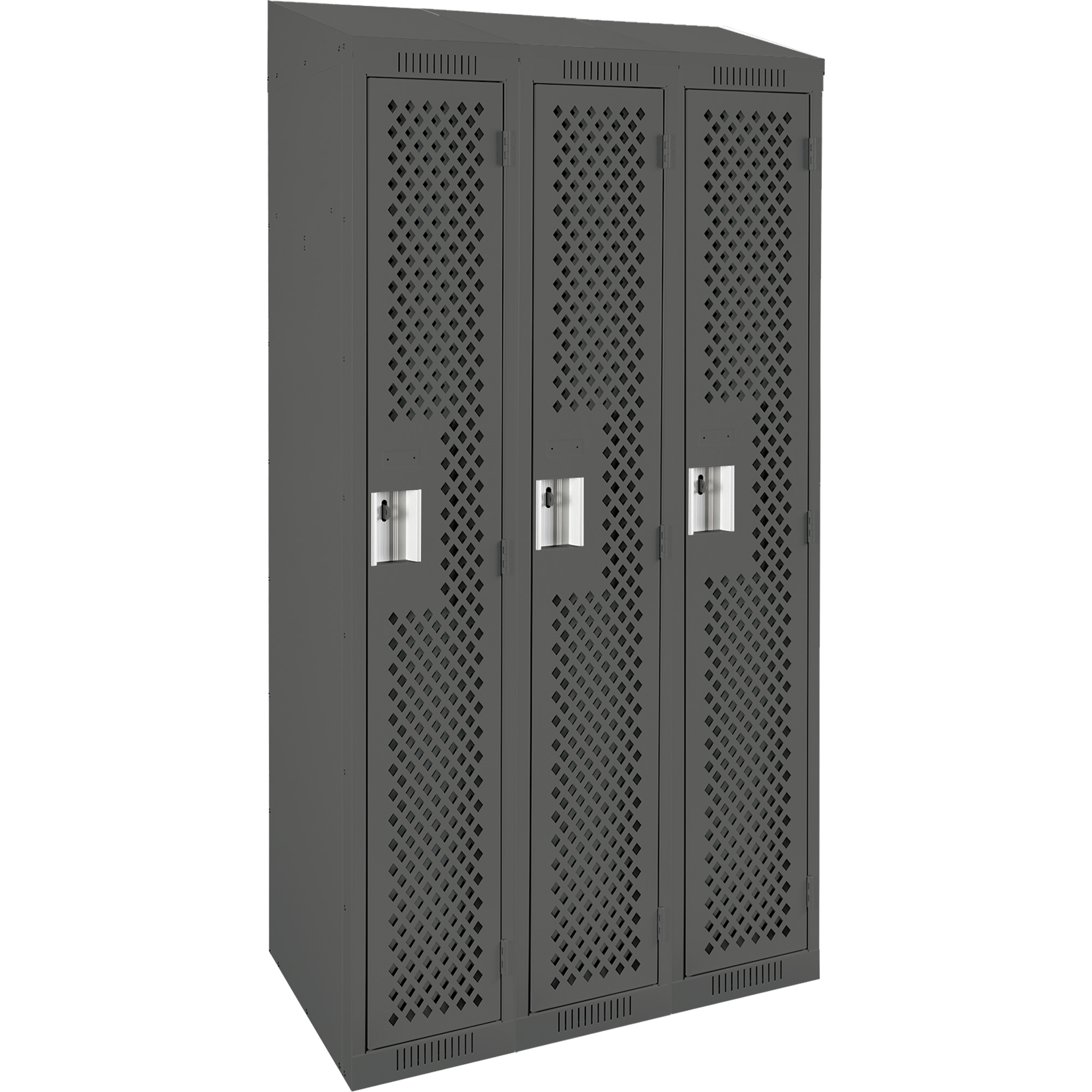 Casiers Clean LineMC, Bloc de 3, 36" x 18" x 78", Acier, Charbon, Rivet (assemblé), Perforé
