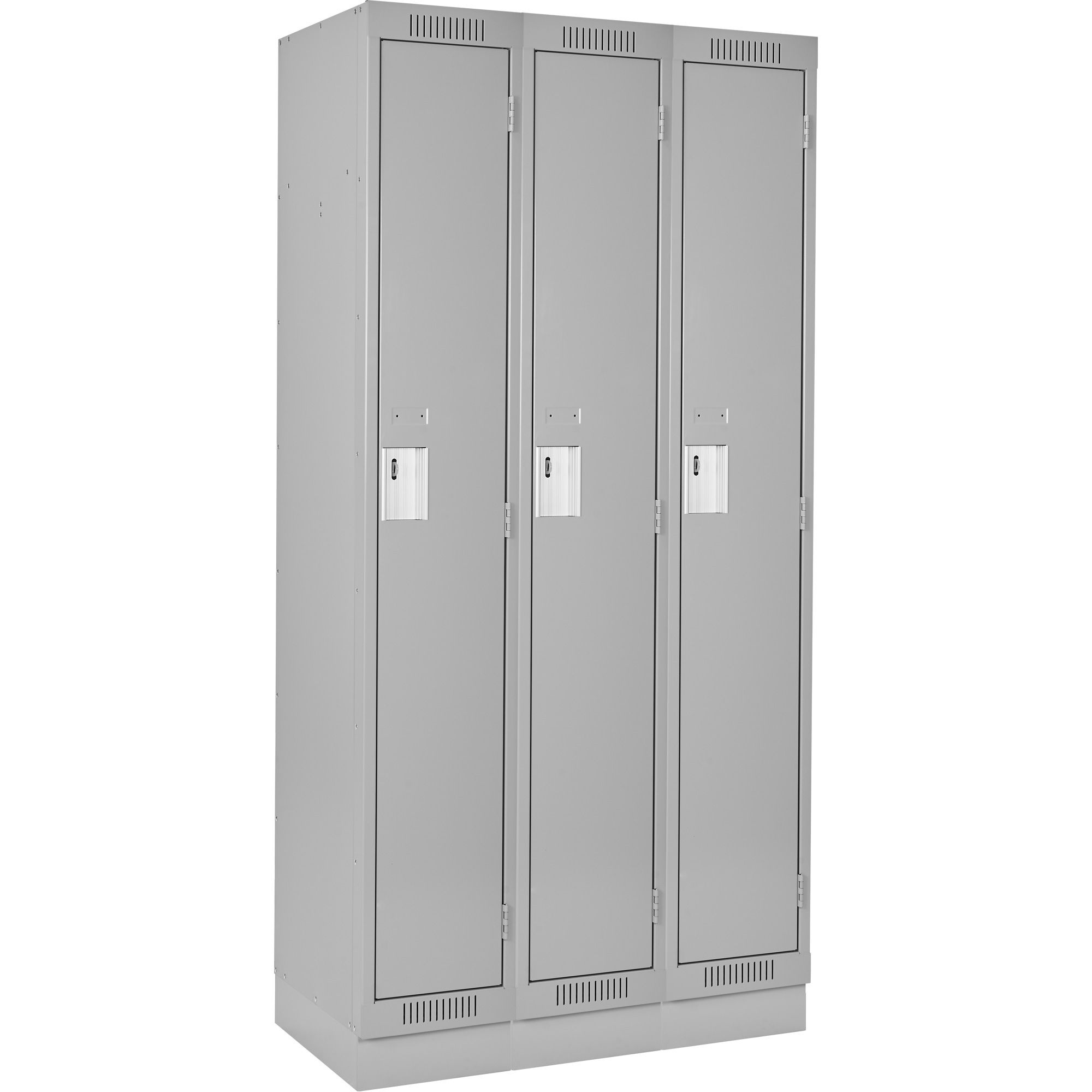 Casiers Clean LineMC, Bloc de 3, 45" x 15" x 76", Acier, Gris, Rivet (assemblé)
