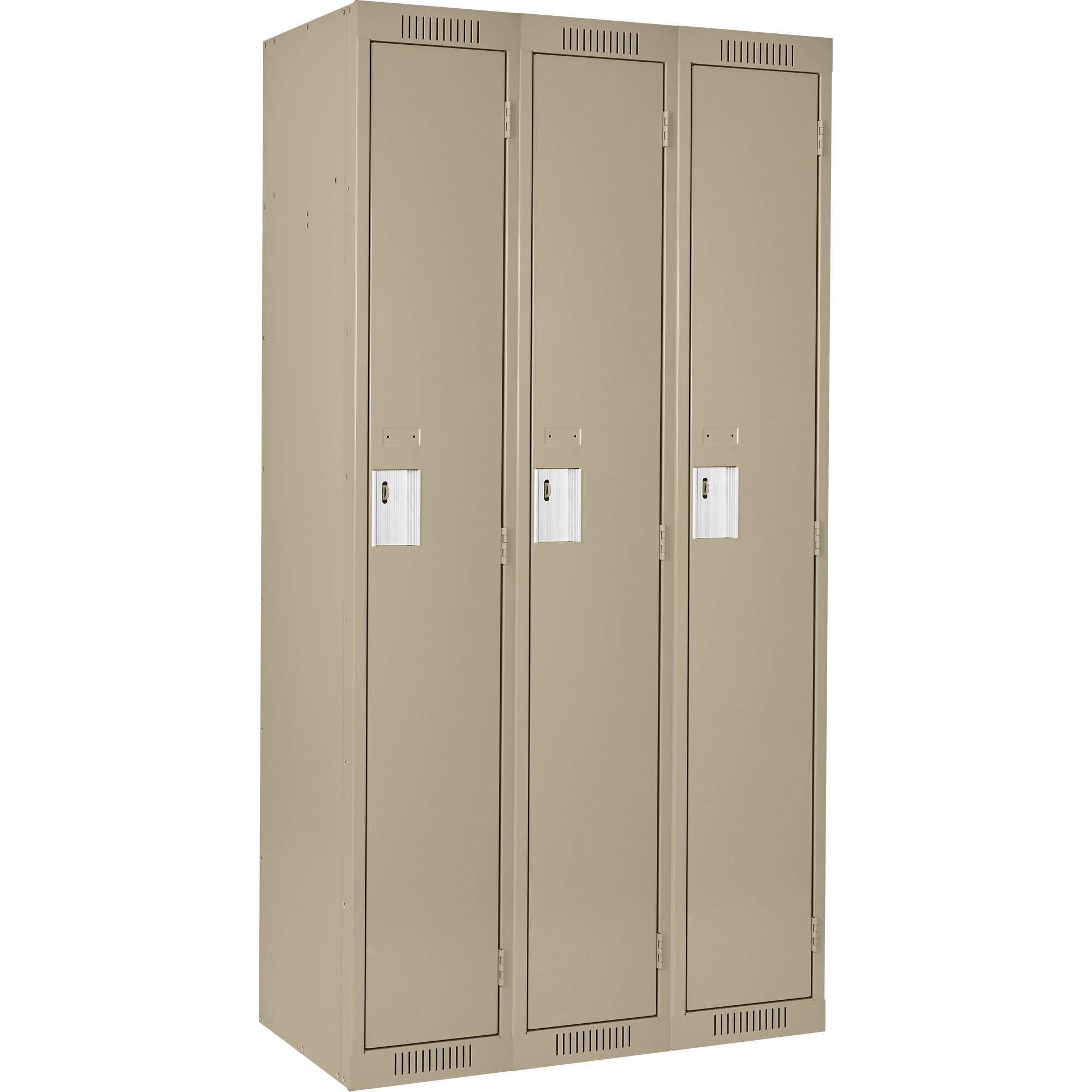 Casiers Clean LineMC, Bloc de 3, 36" x 18" x 72", Acier, Beige, Rivet (assemblé)