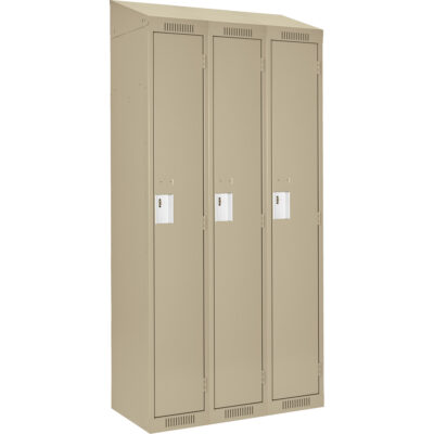 Casiers Clean LineMC, Bloc de 3, 45" x 15" x 78", Acier, Beige, Rivet (assemblé)