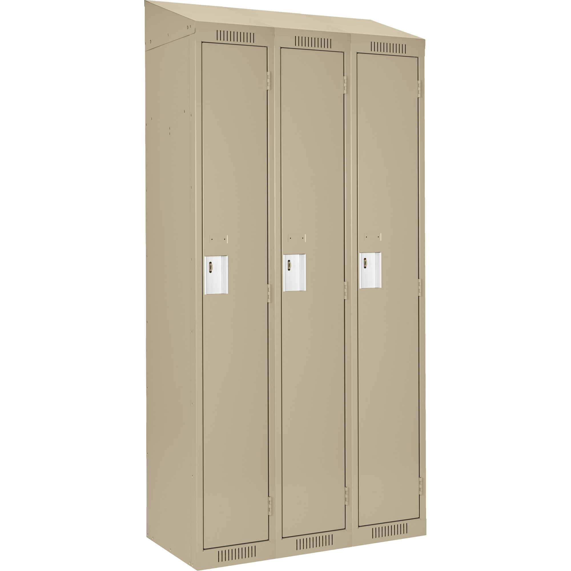 Casiers Clean LineMC, Bloc de 3, 45" x 15" x 78", Acier, Beige, Rivet (assemblé)