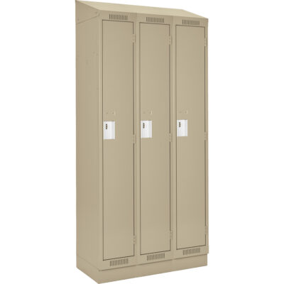 Casiers Clean LineMC, Bloc de 3, 36" x 15" x 82", Acier, Beige, Rivet (assemblé)