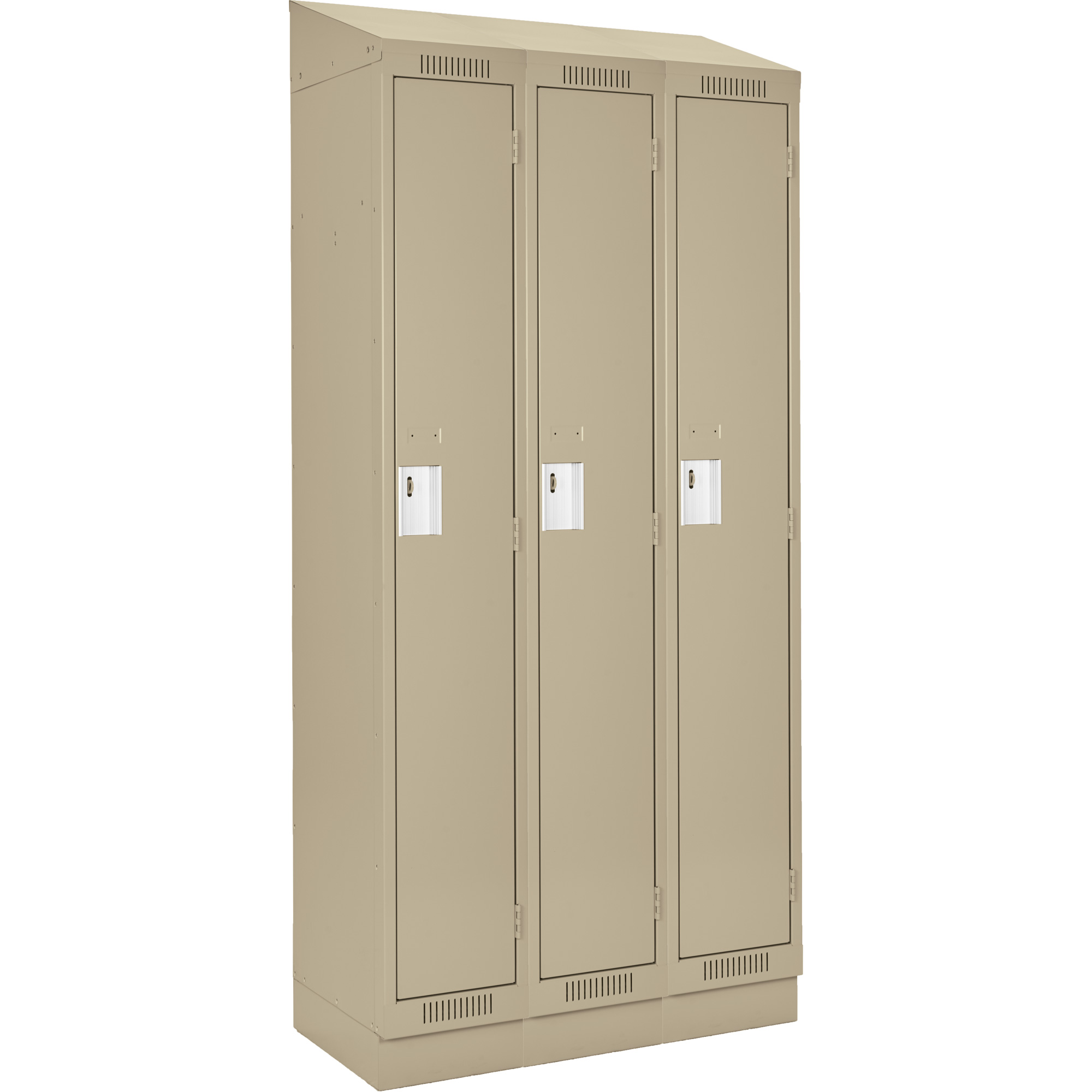 Casiers Clean LineMC, Bloc de 3, 45" x 18" x 82", Acier, Beige, Rivet (assemblé)